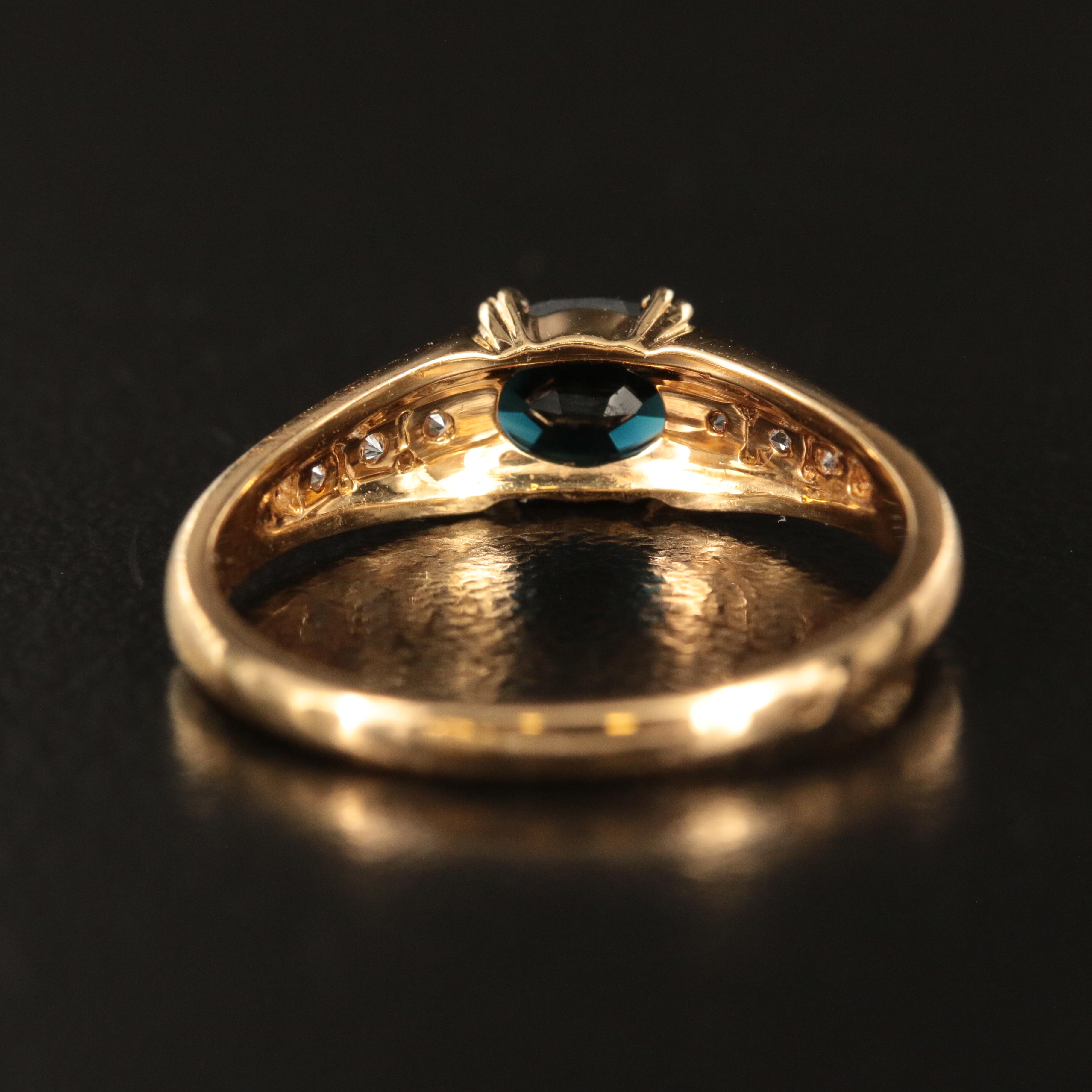 18K East-West Sapphire and Diamond Ring