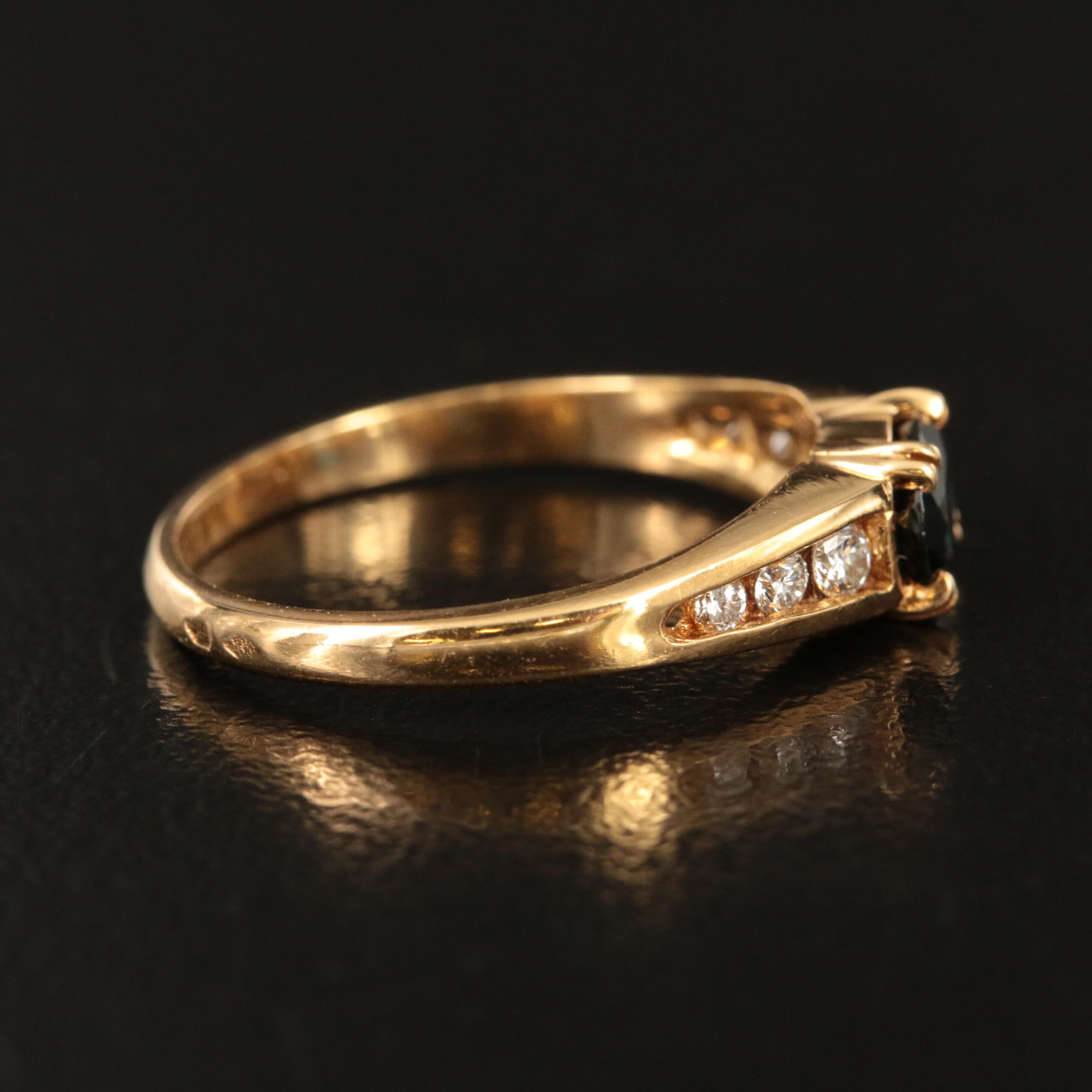 18K East-West Sapphire and Diamond Ring