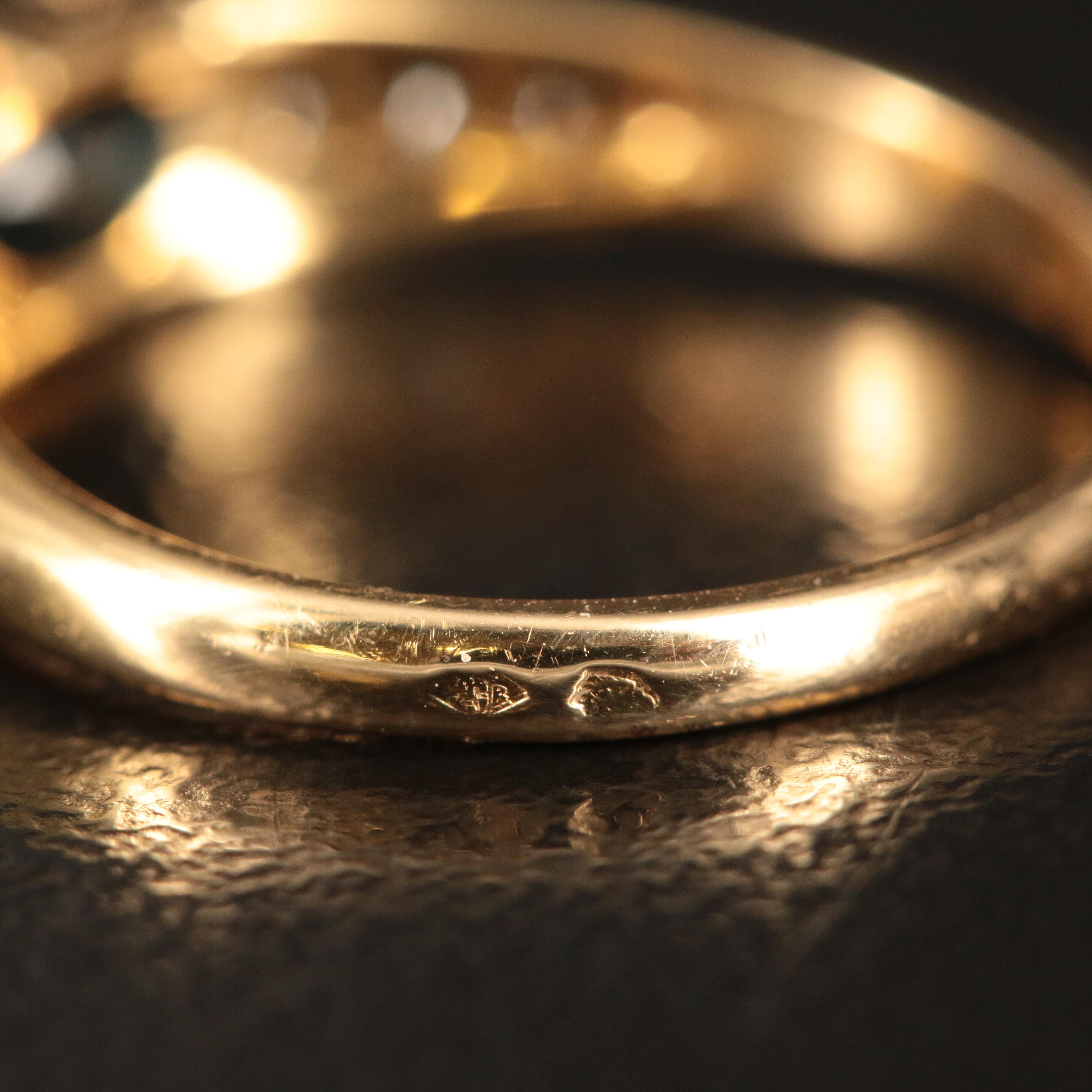 18K East-West Sapphire and Diamond Ring