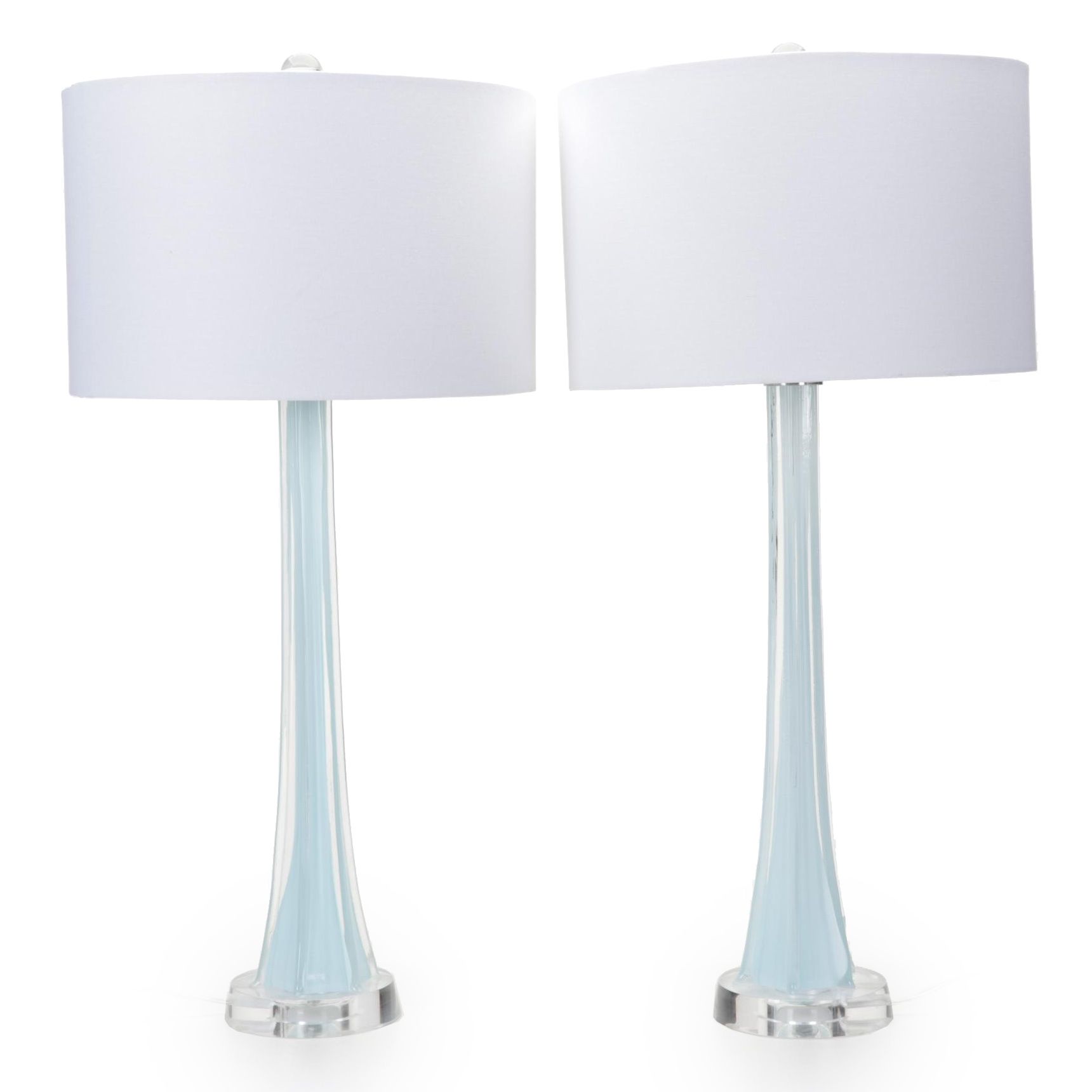 Blue Art Glass Table Lamps
