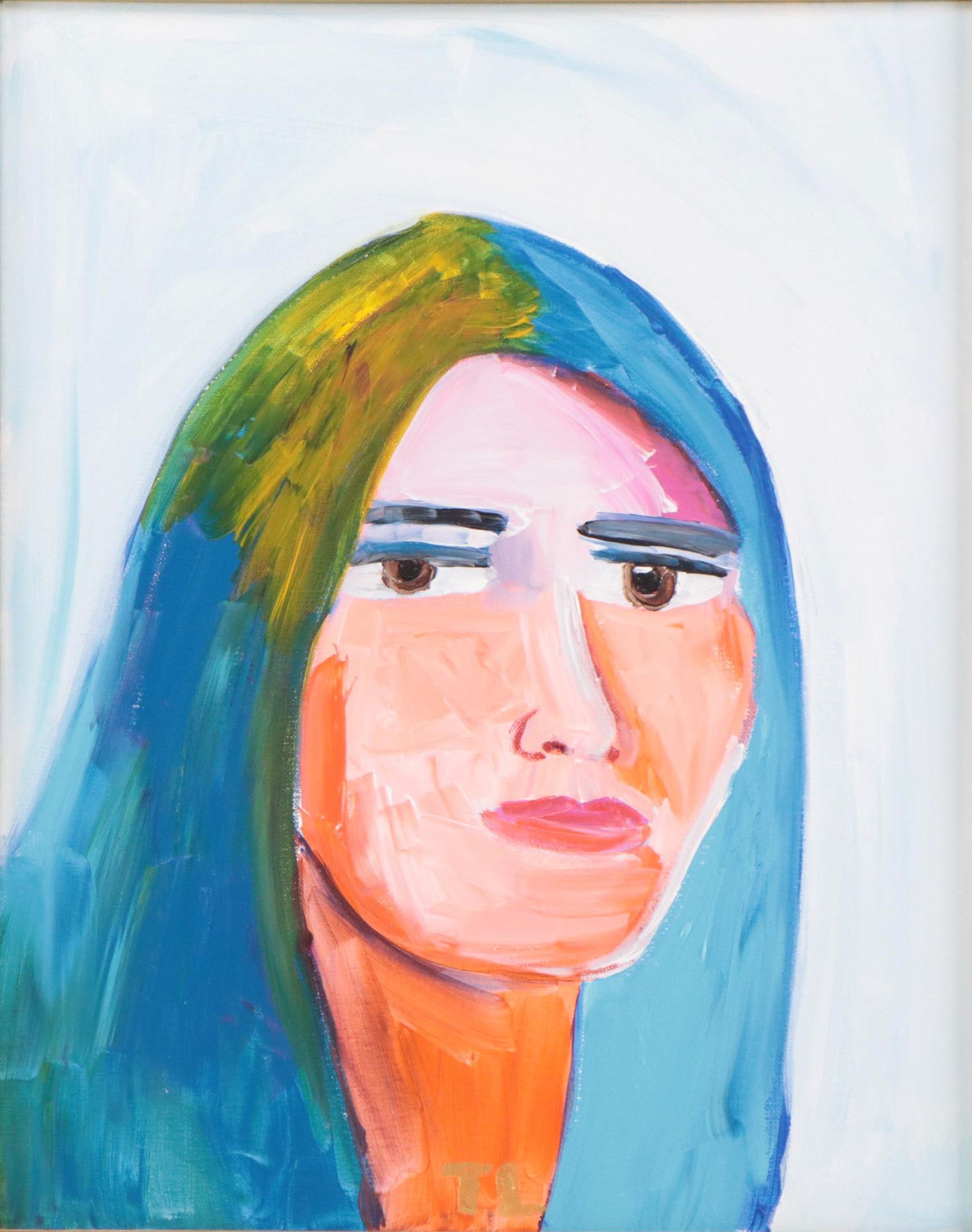 Fauvist Style Portrait Acrylic Painting, 21st Century
