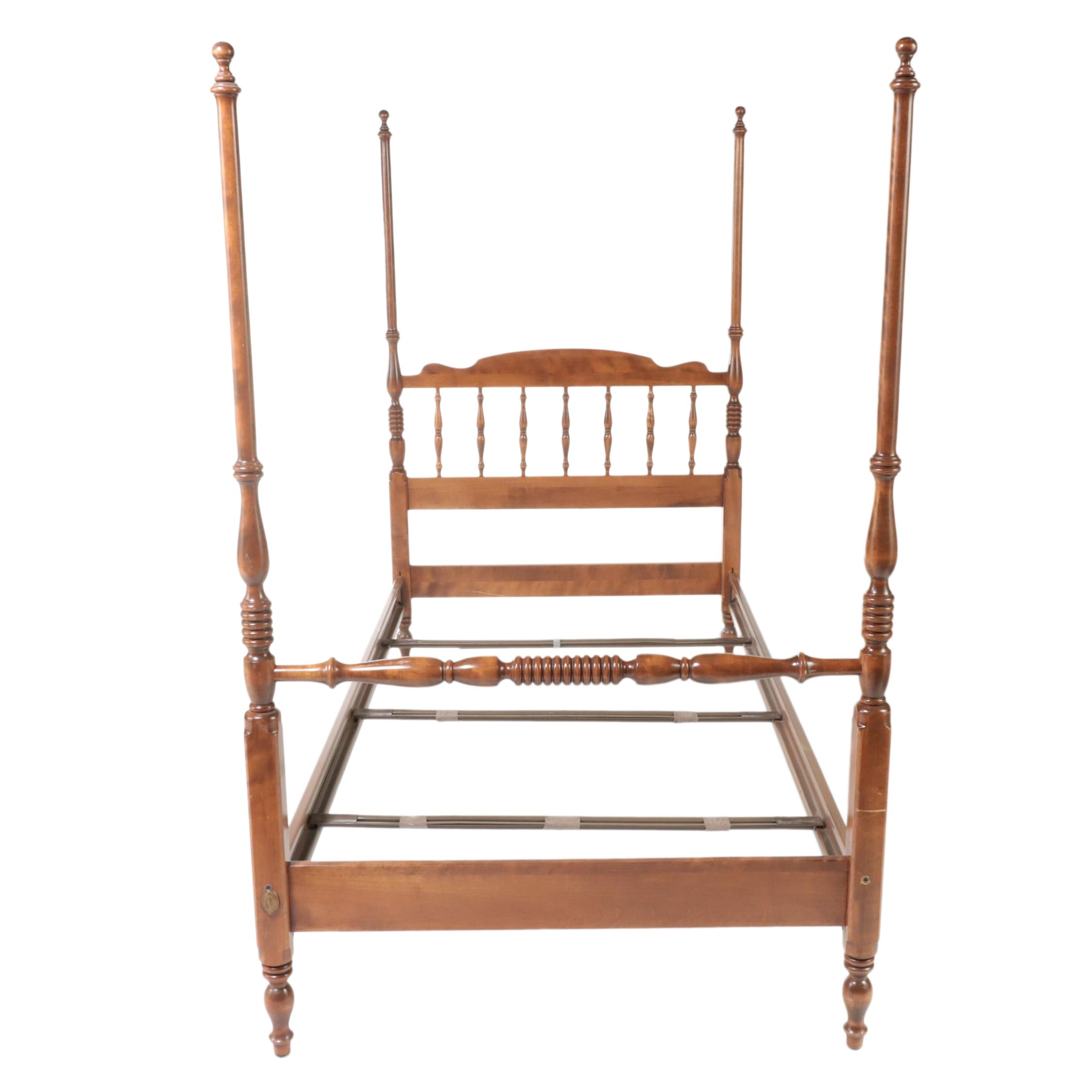 Ethan Allen Hardwood Twin Four-Poster Bed Frame