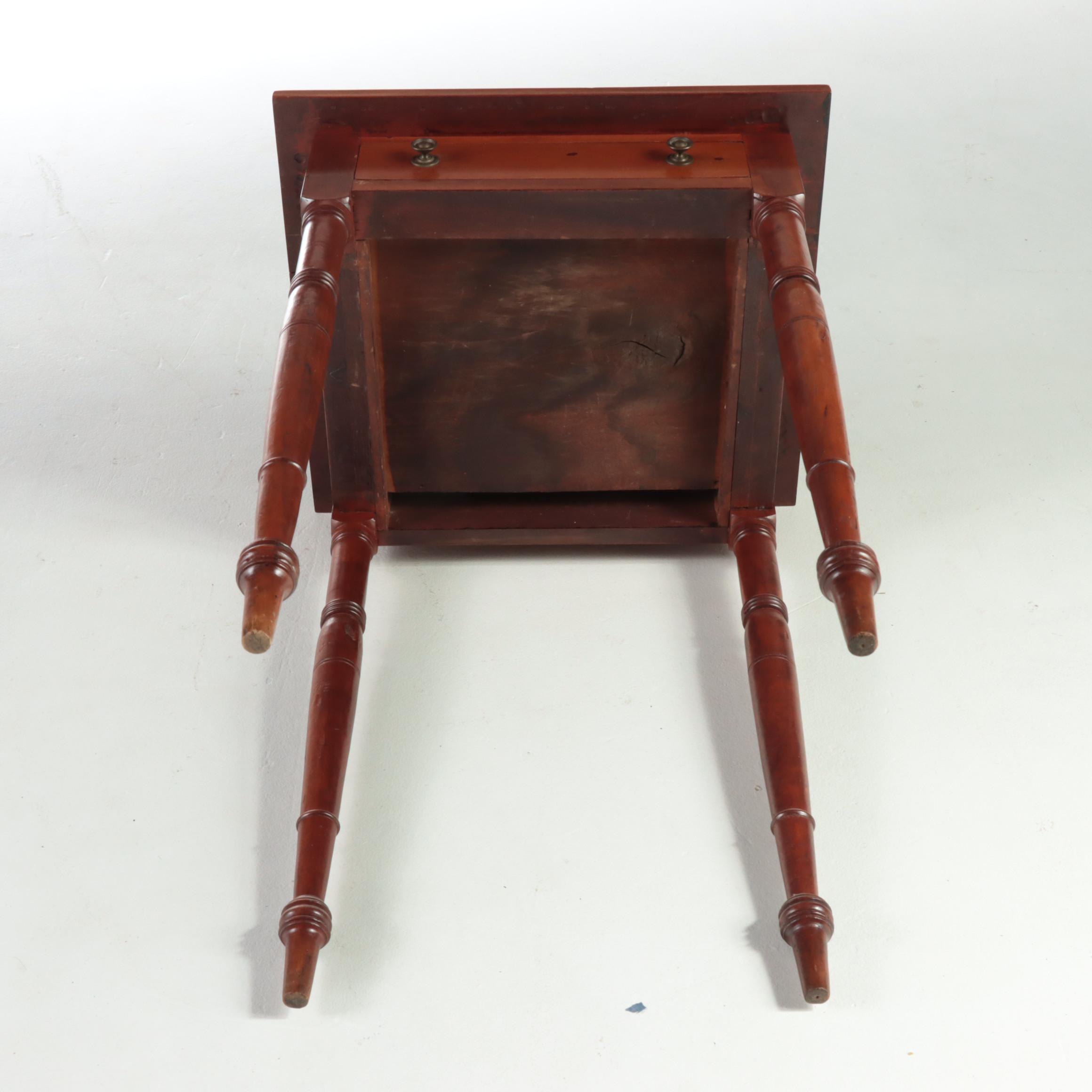 American Sheraton Style Cherry Single Drawer Side Table