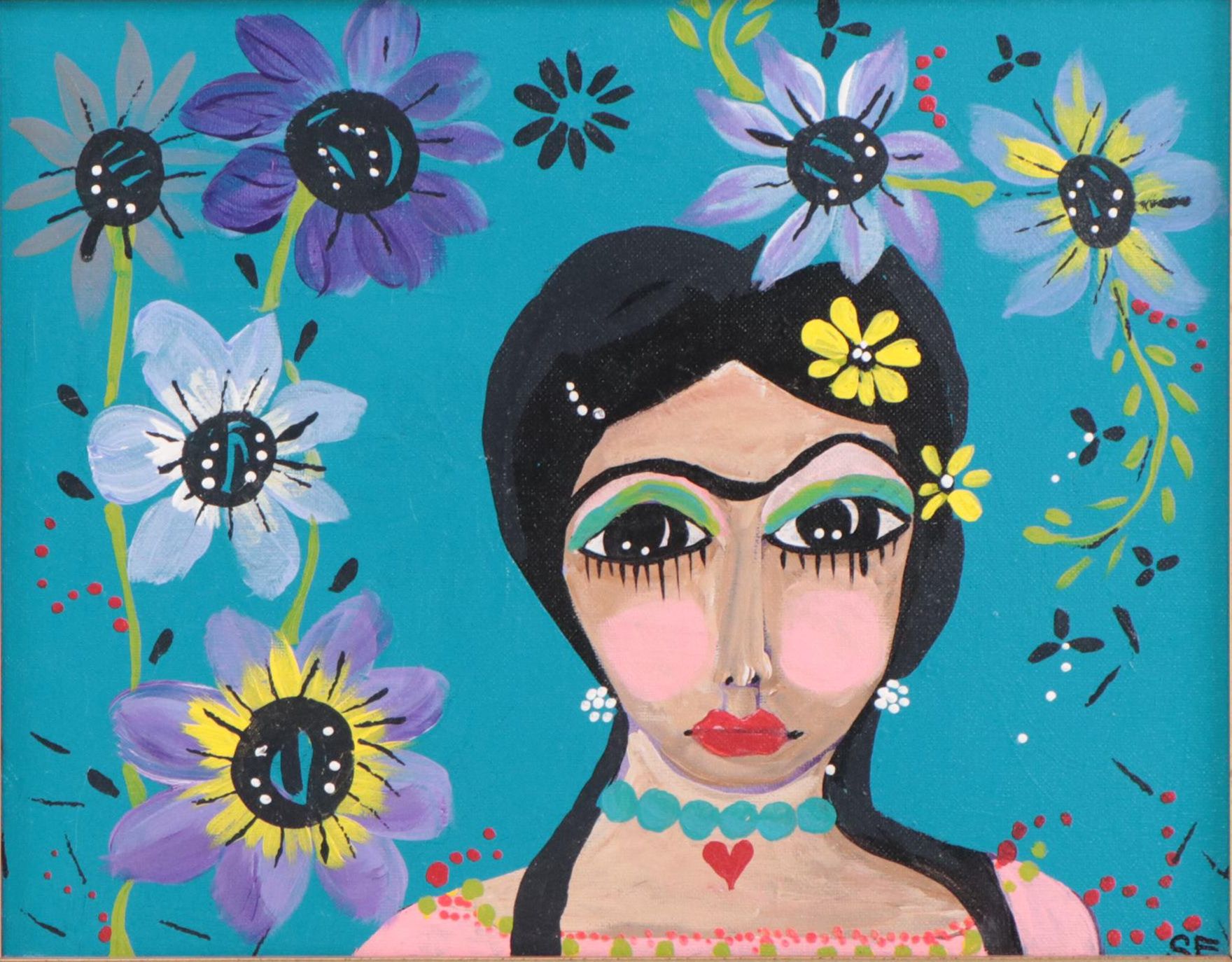 Shannon Eaton Acrylic Painting "Frida in her Garden," 2018