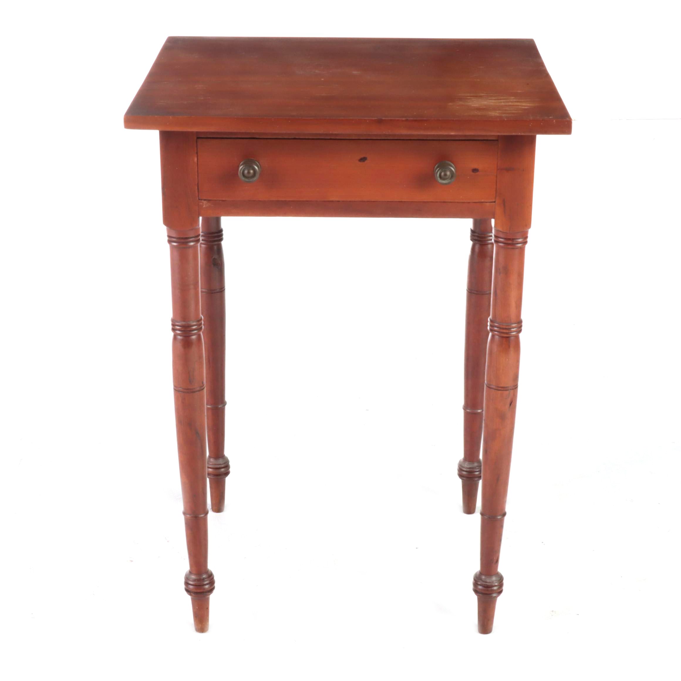 American Sheraton Style Cherry Single Drawer Side Table