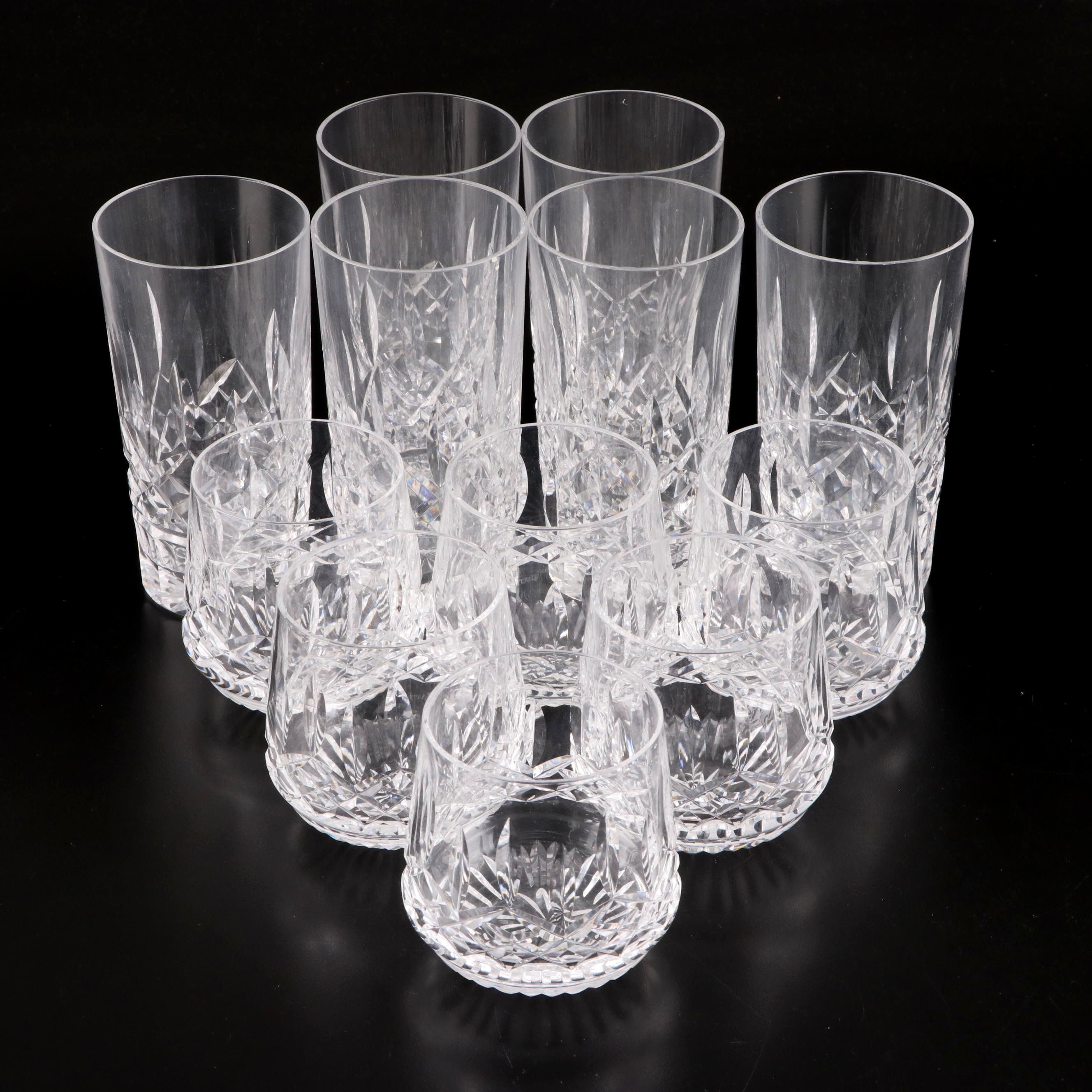Waterford Crystal "Lismore" Highballs and Roly Poly Glasses