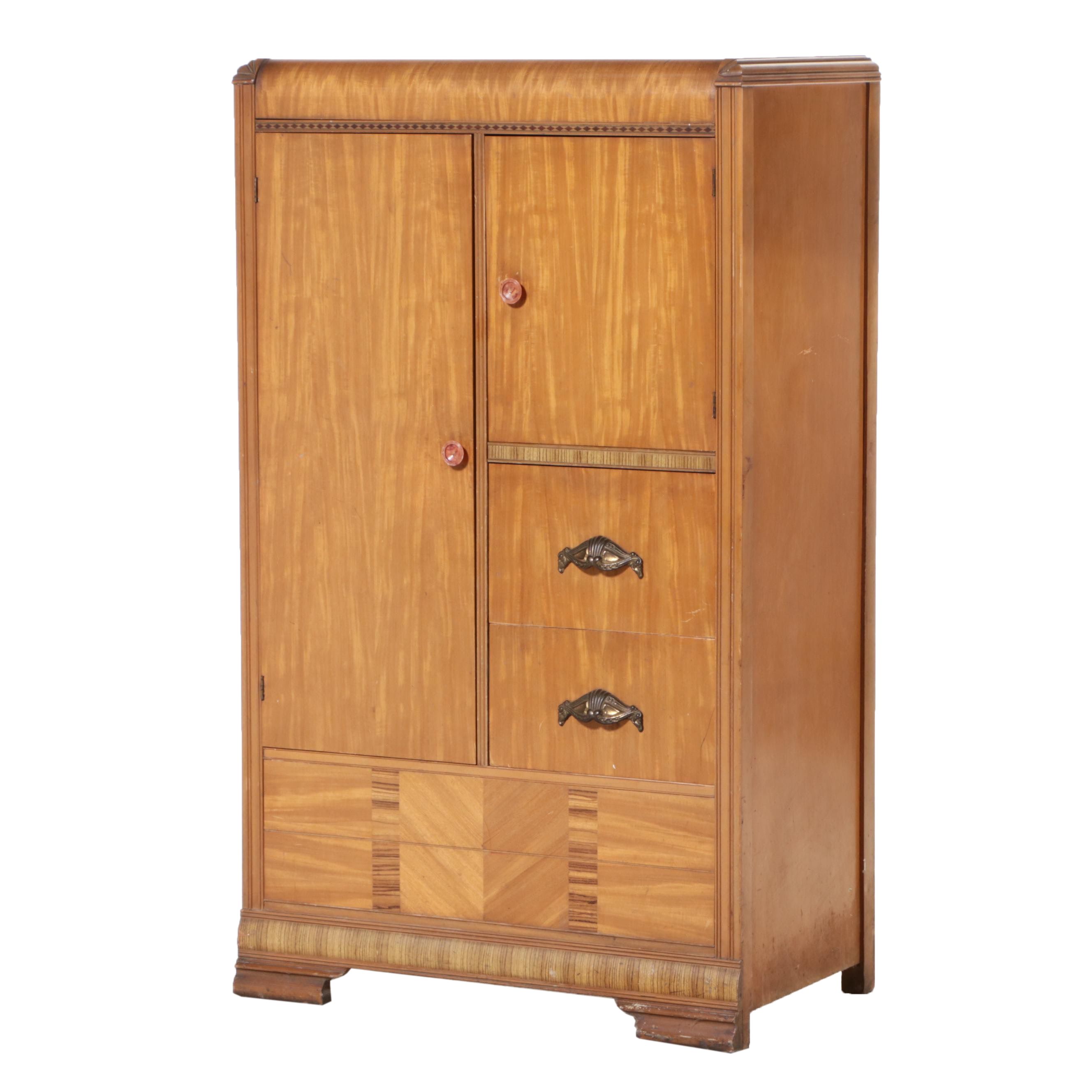 Webb Furniture Co. Art Deco Waterfall Chifferobe, circa 1930