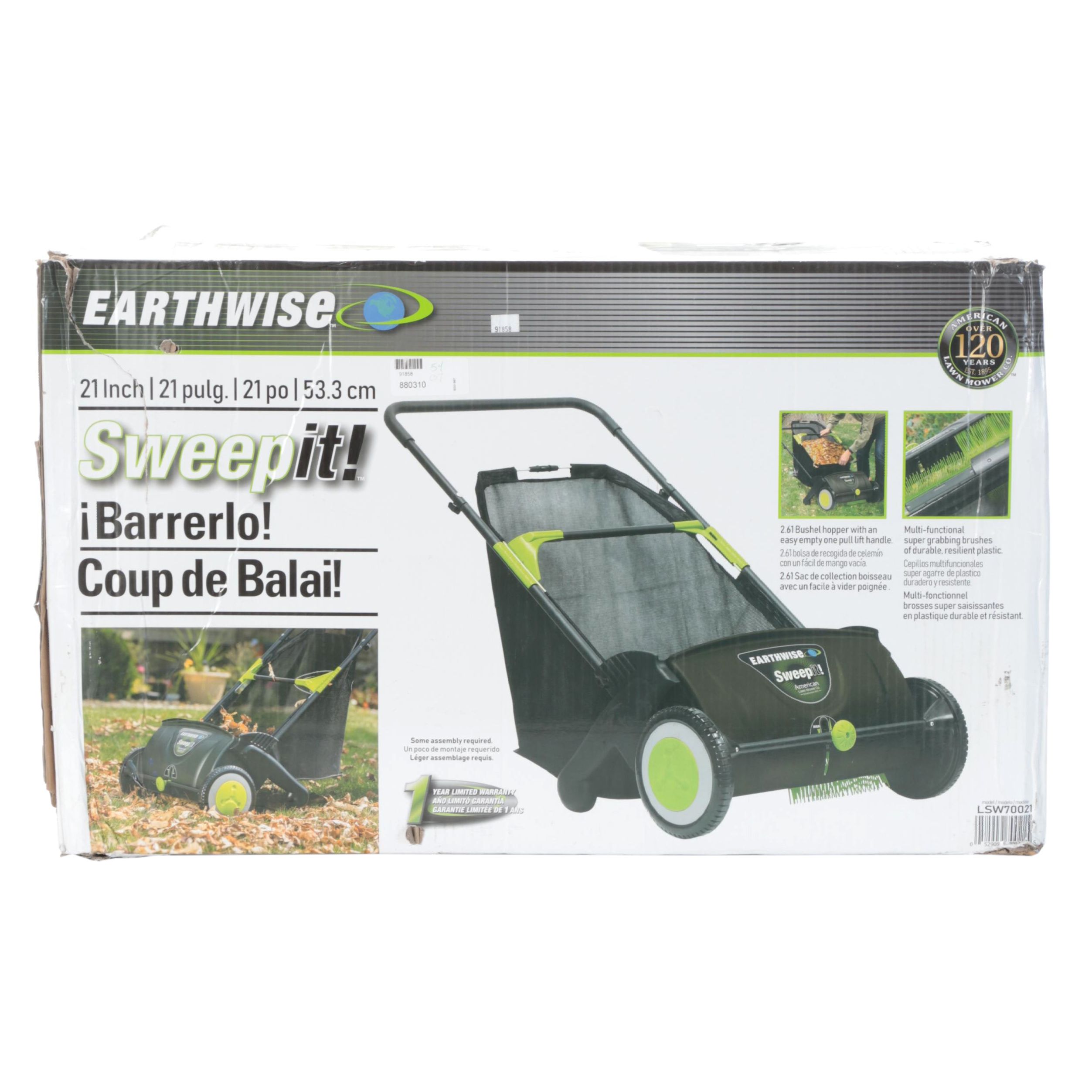 Earthwise Sweep It! Push Leaf and Grass Lawn Sweeper
