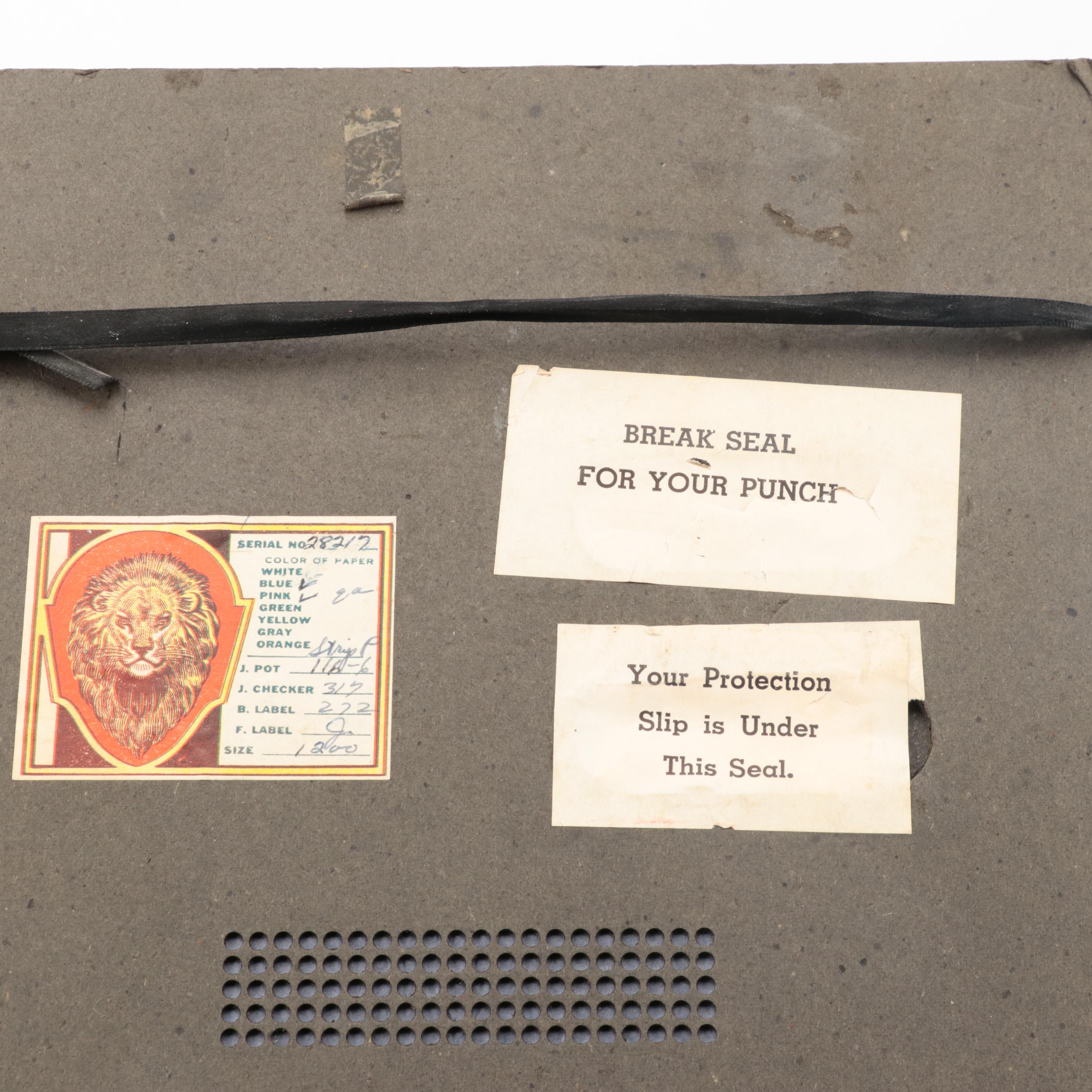 Strip Poker Punch Board, Mid-20th Century