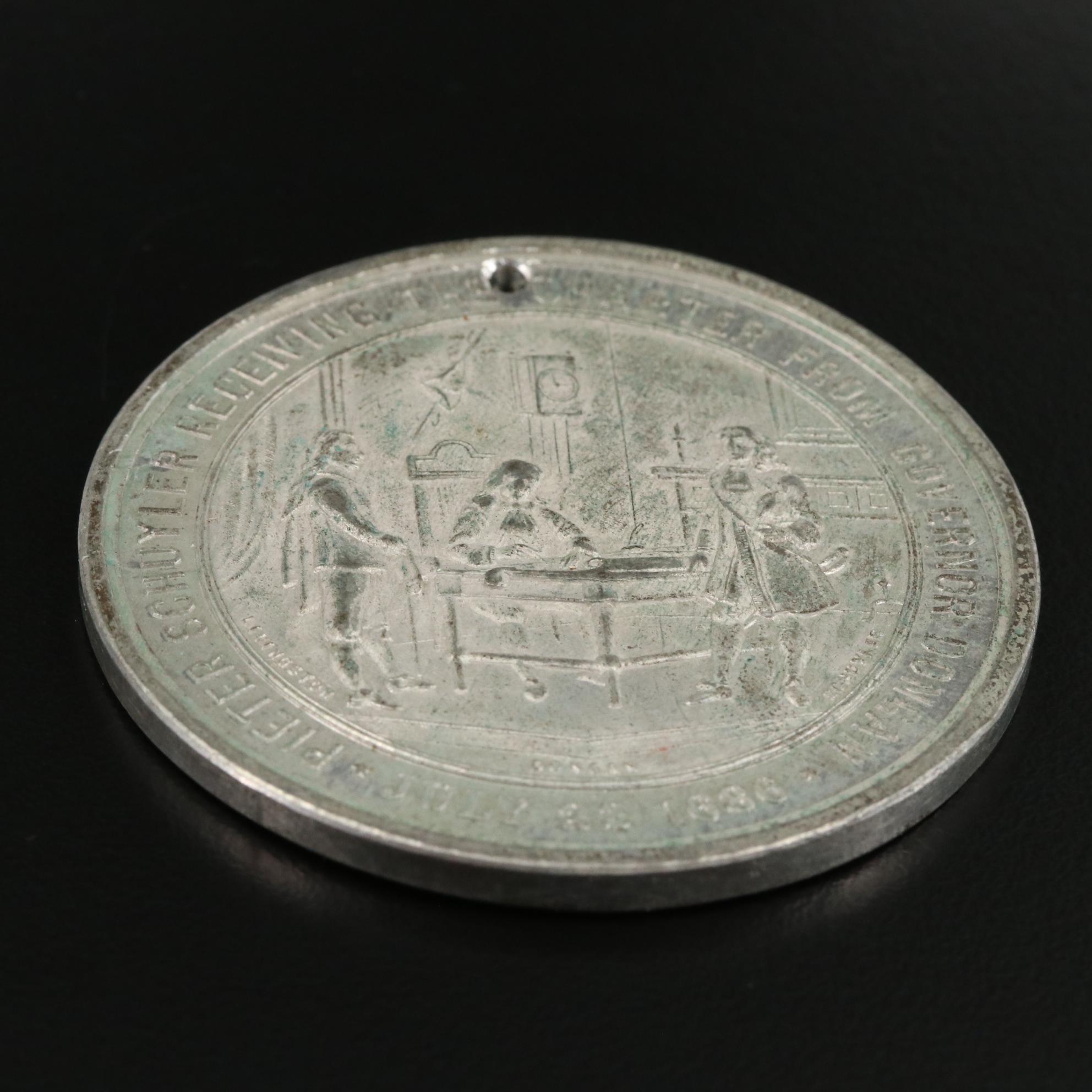 1886 Tin Medal Commemorating the Charter of Albany, N.Y.