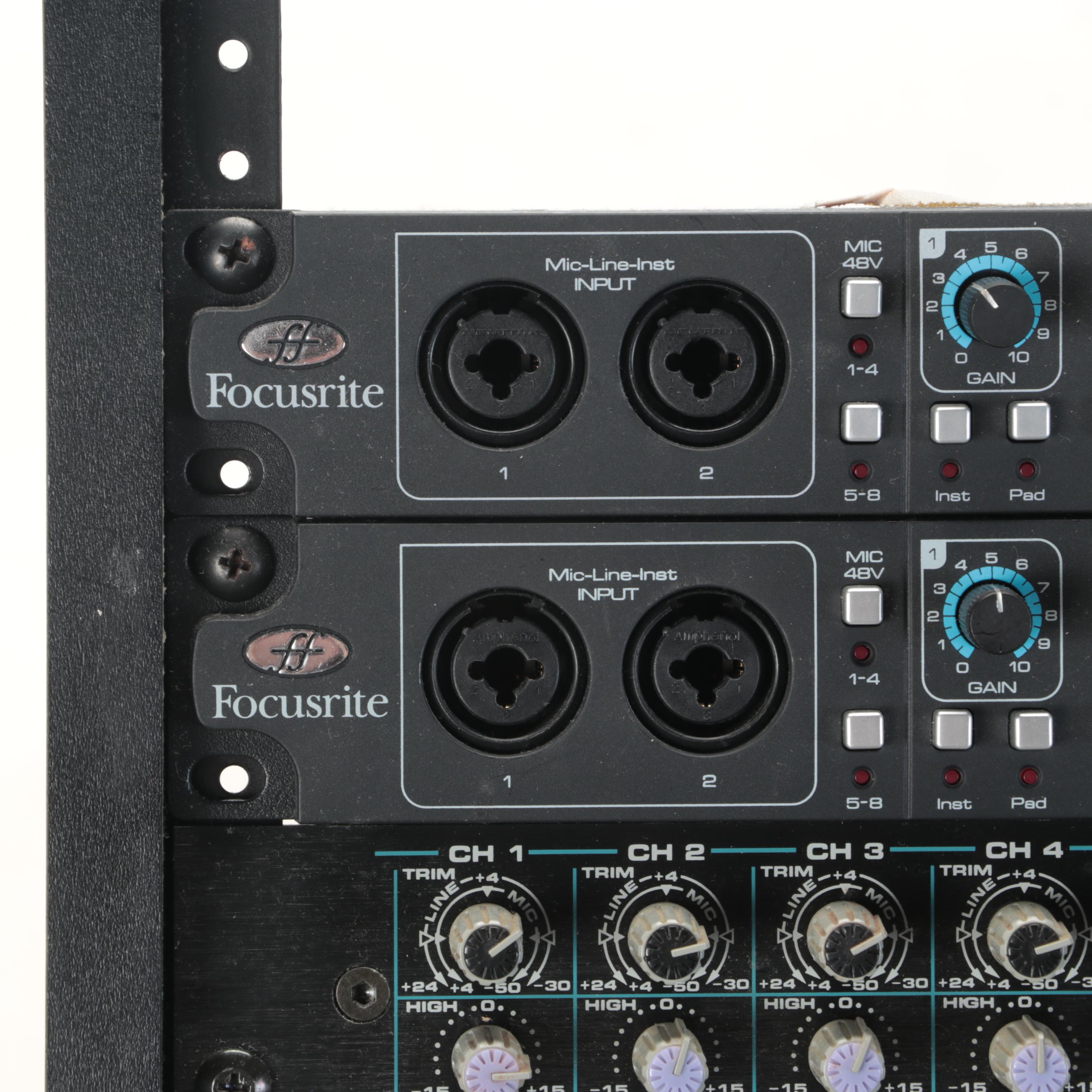 Portable Soundmixer Rack With Components