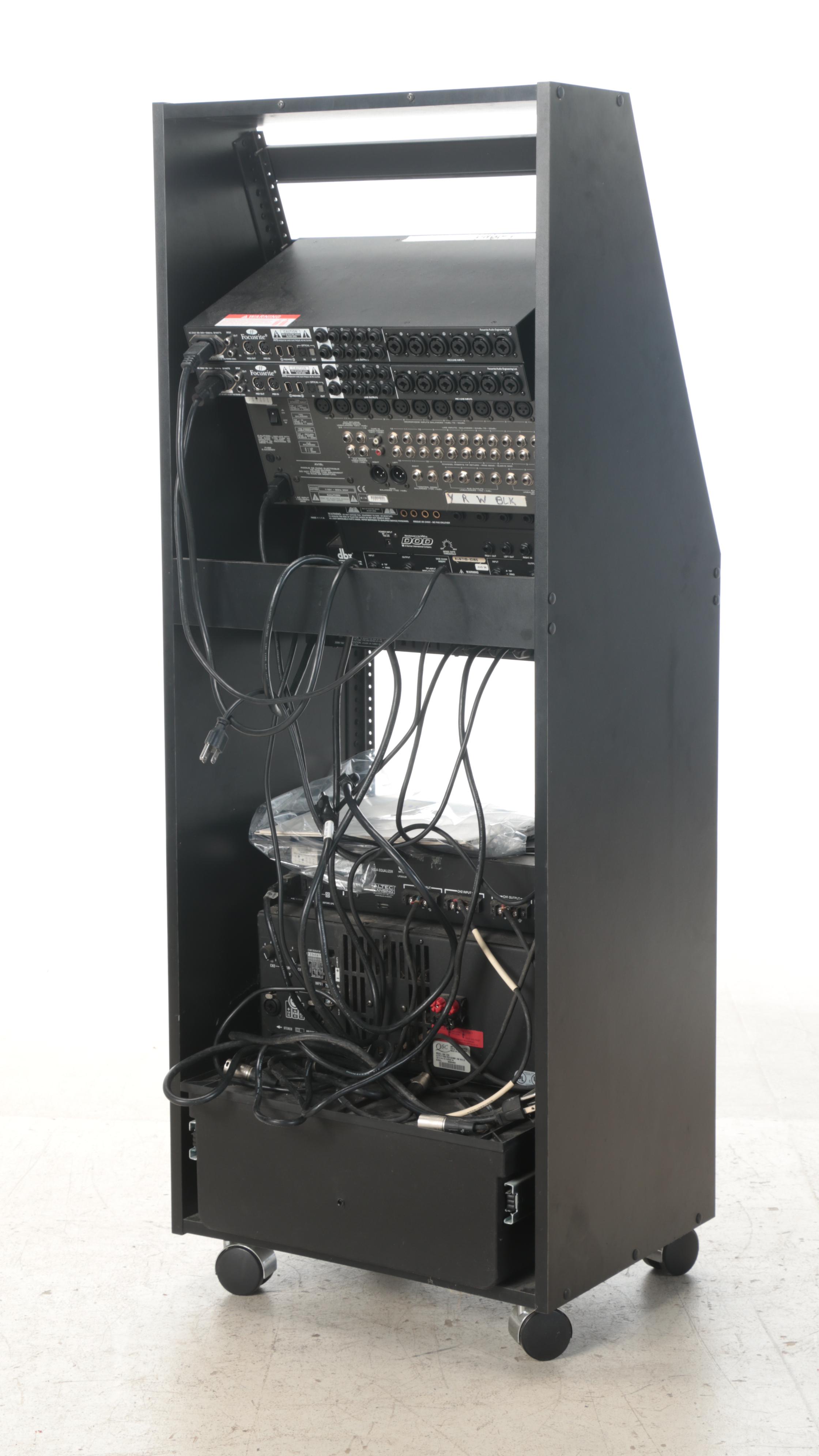 Portable Soundmixer Rack With Components