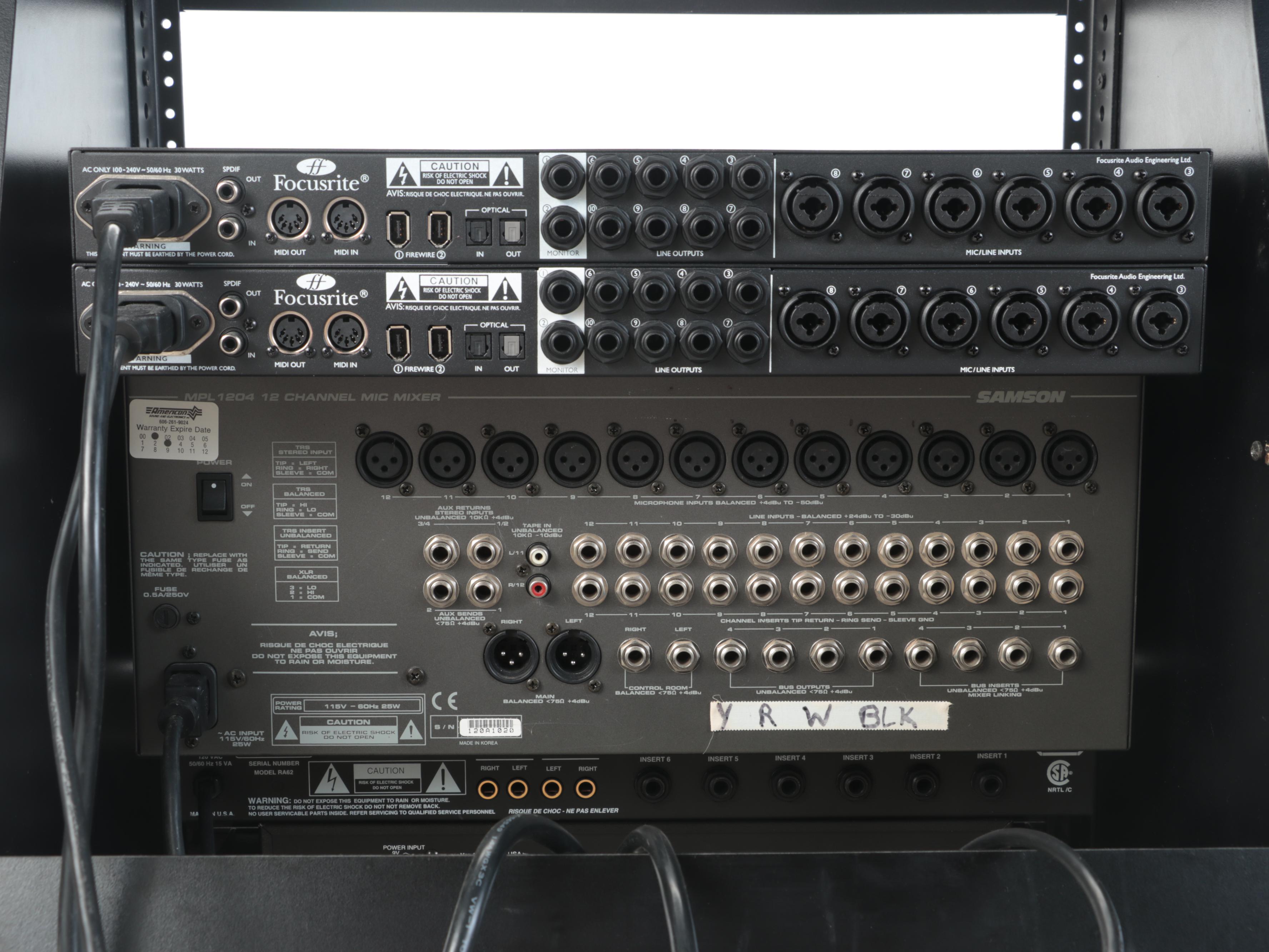 Portable Soundmixer Rack With Components