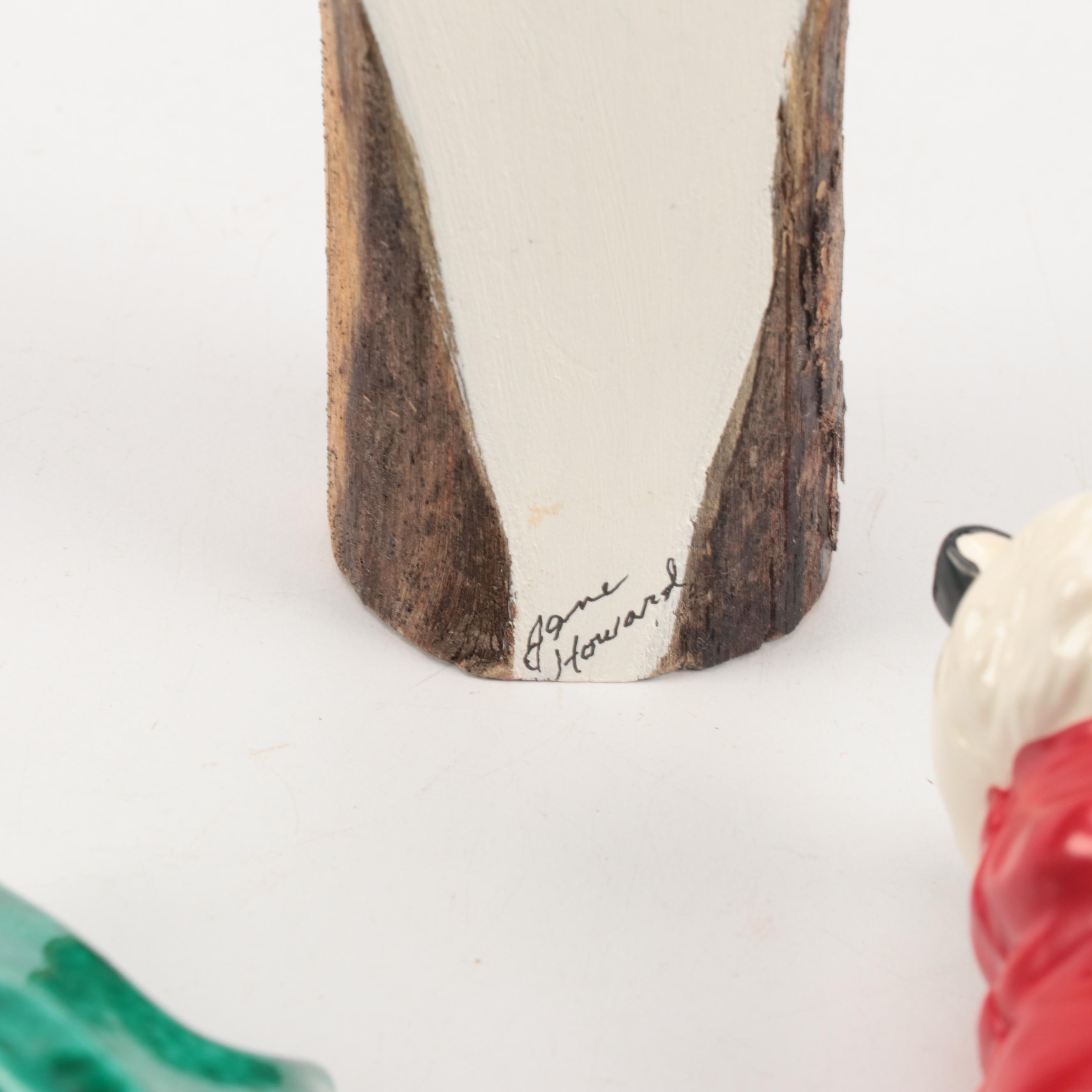 Holland Mold Mistletoe Dish with Metal Snowman and Other Christmas Décor