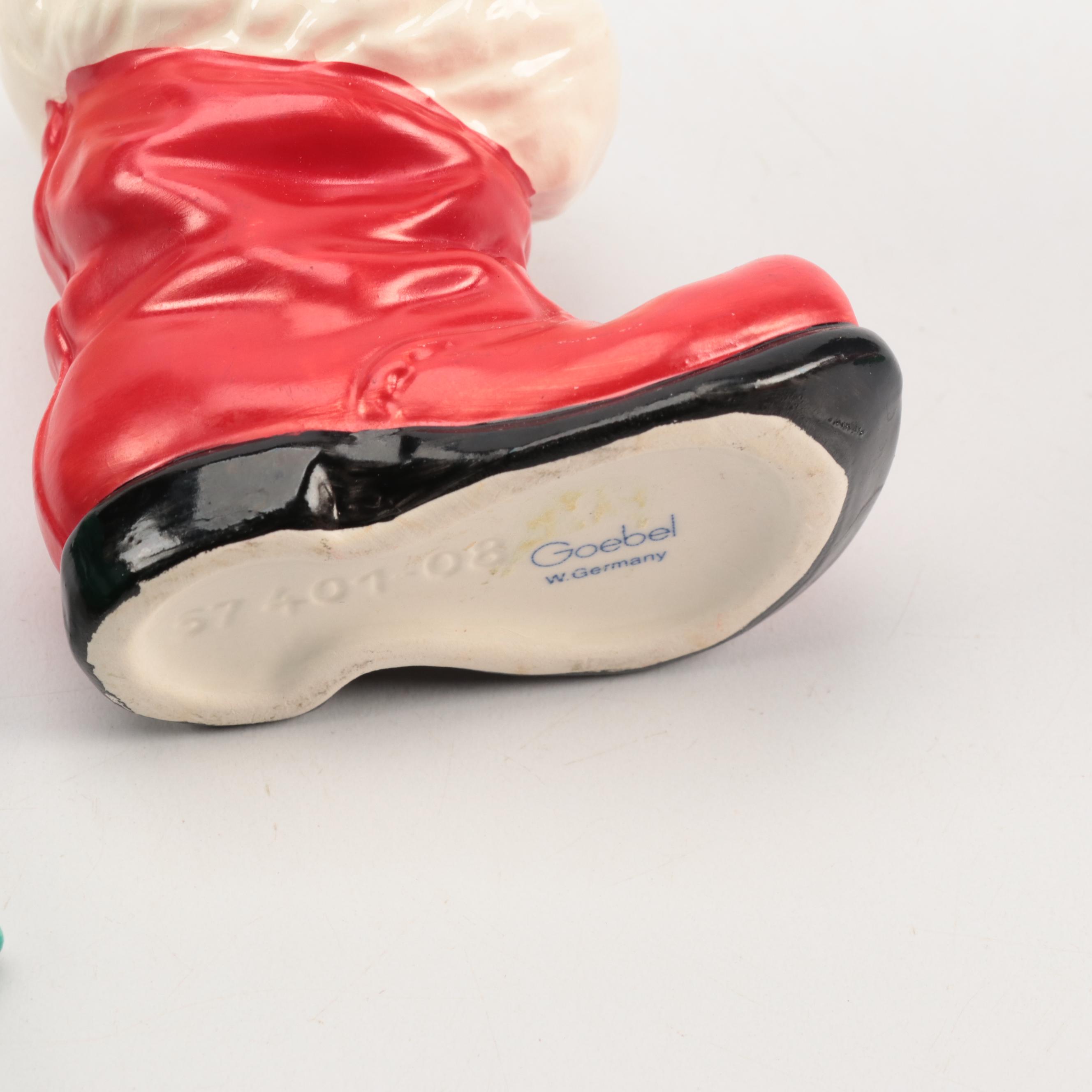 Holland Mold Mistletoe Dish with Metal Snowman and Other Christmas Décor