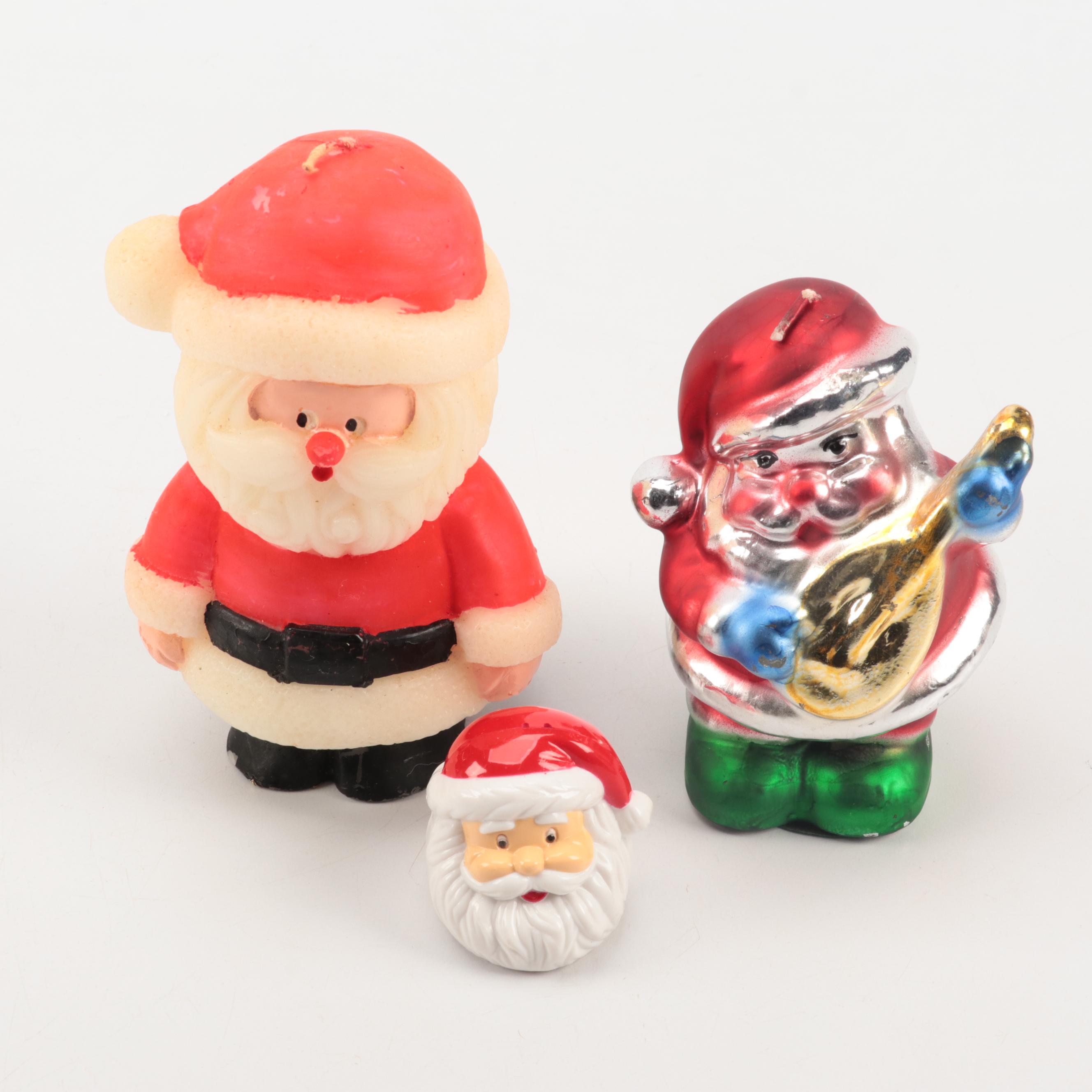 Holland Mold Mistletoe Dish with Metal Snowman and Other Christmas Décor