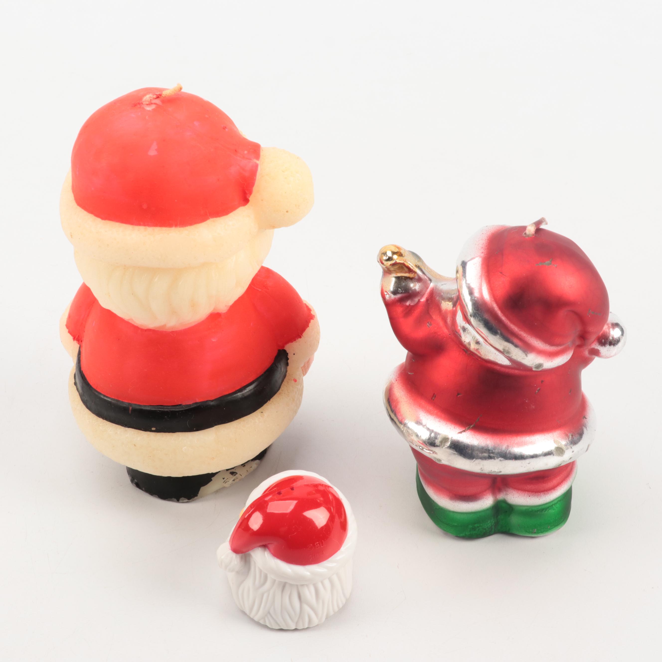 Holland Mold Mistletoe Dish with Metal Snowman and Other Christmas Décor