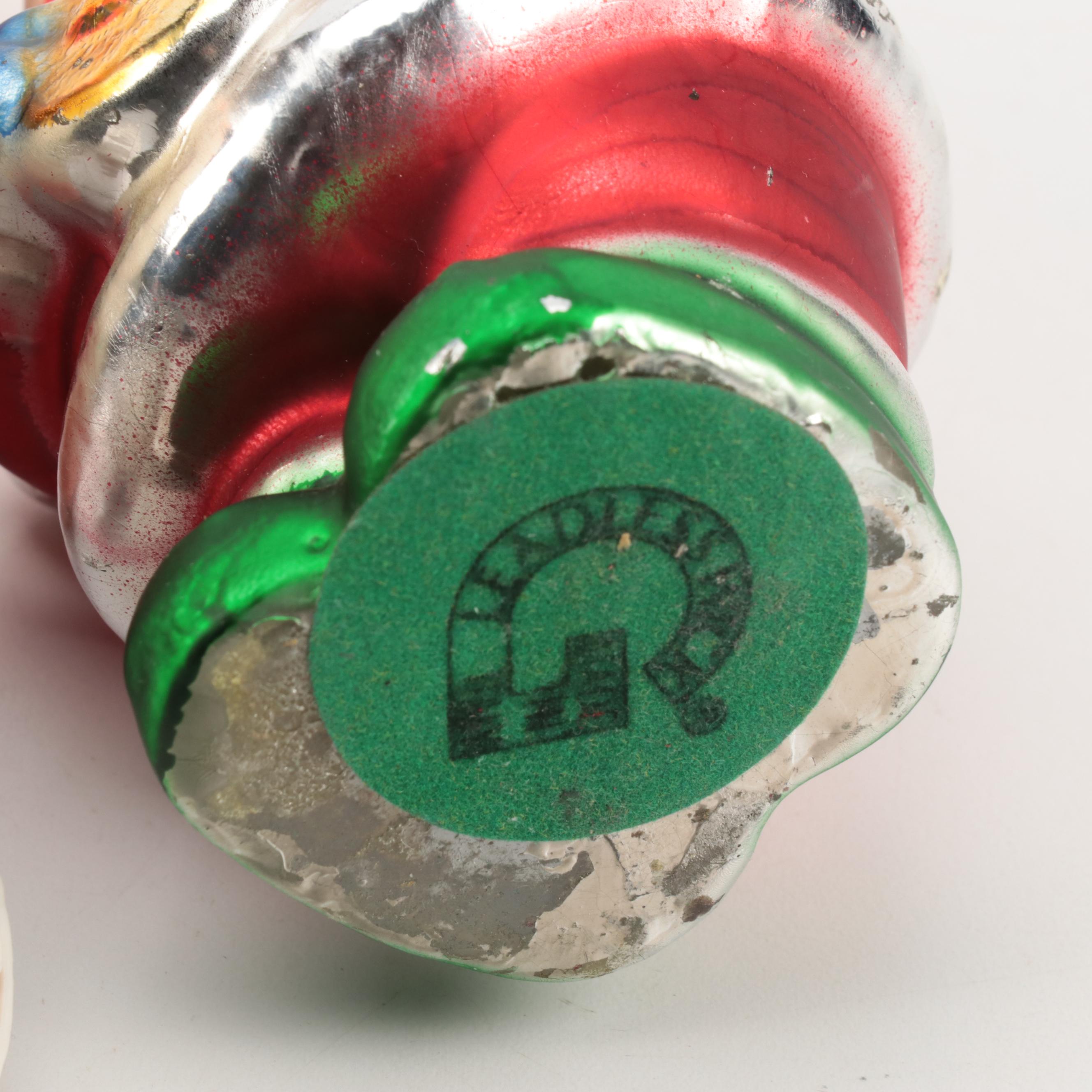 Holland Mold Mistletoe Dish with Metal Snowman and Other Christmas Décor