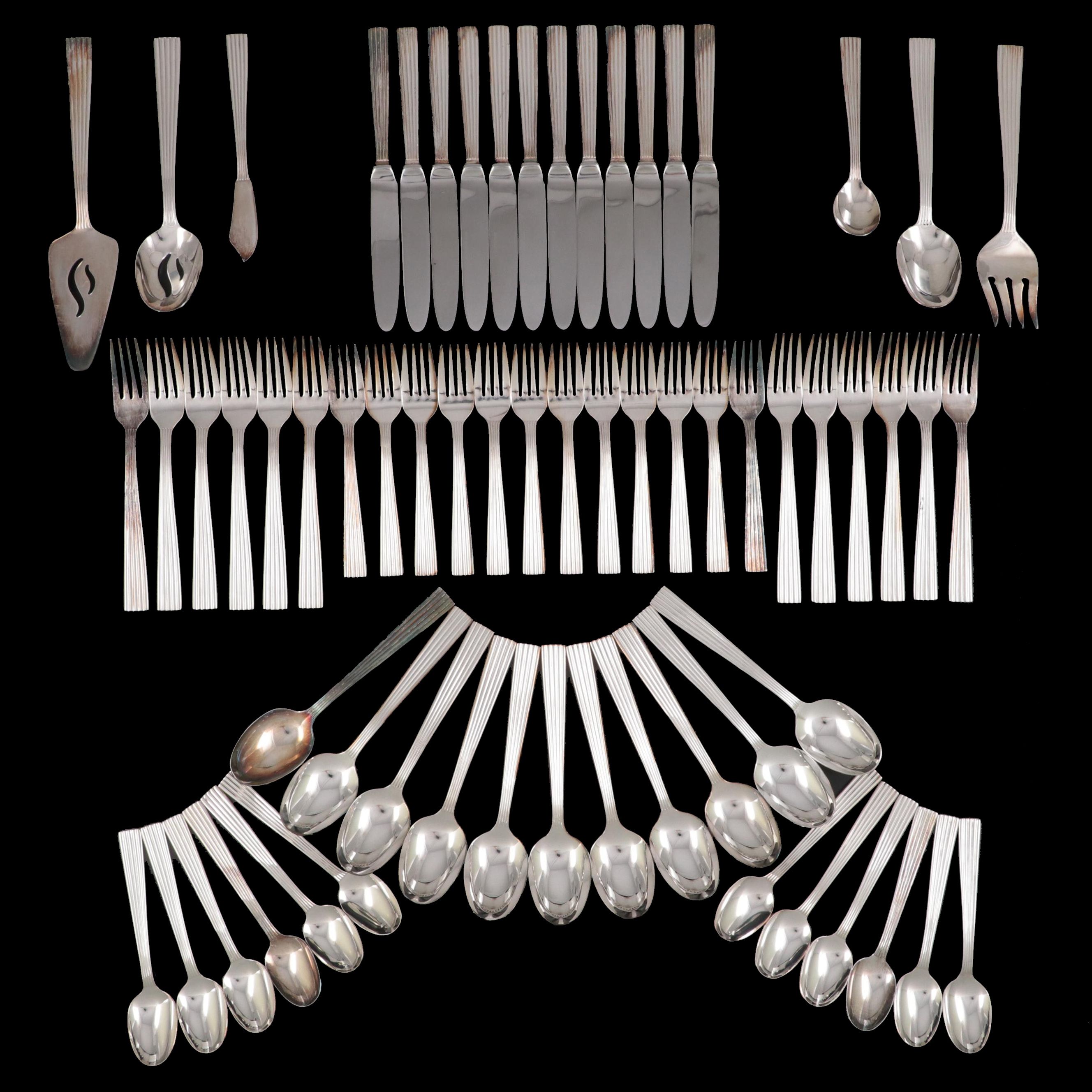 Rogers Bros Silver Plate Flatware Set for Twelve with Storage Case