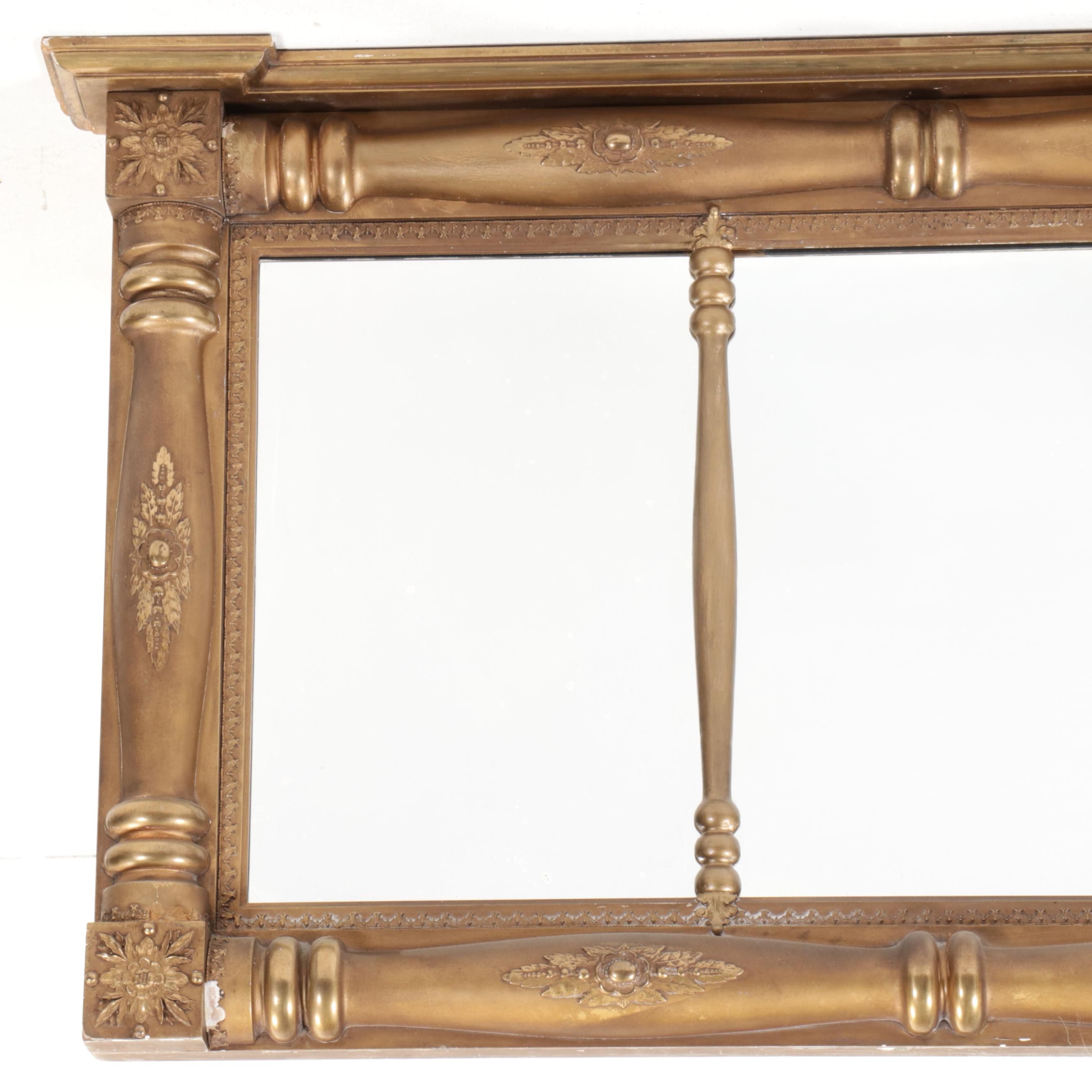 American Empire Revival Giltwood Overmantel Mirror, Late 19th/Early 20th Century