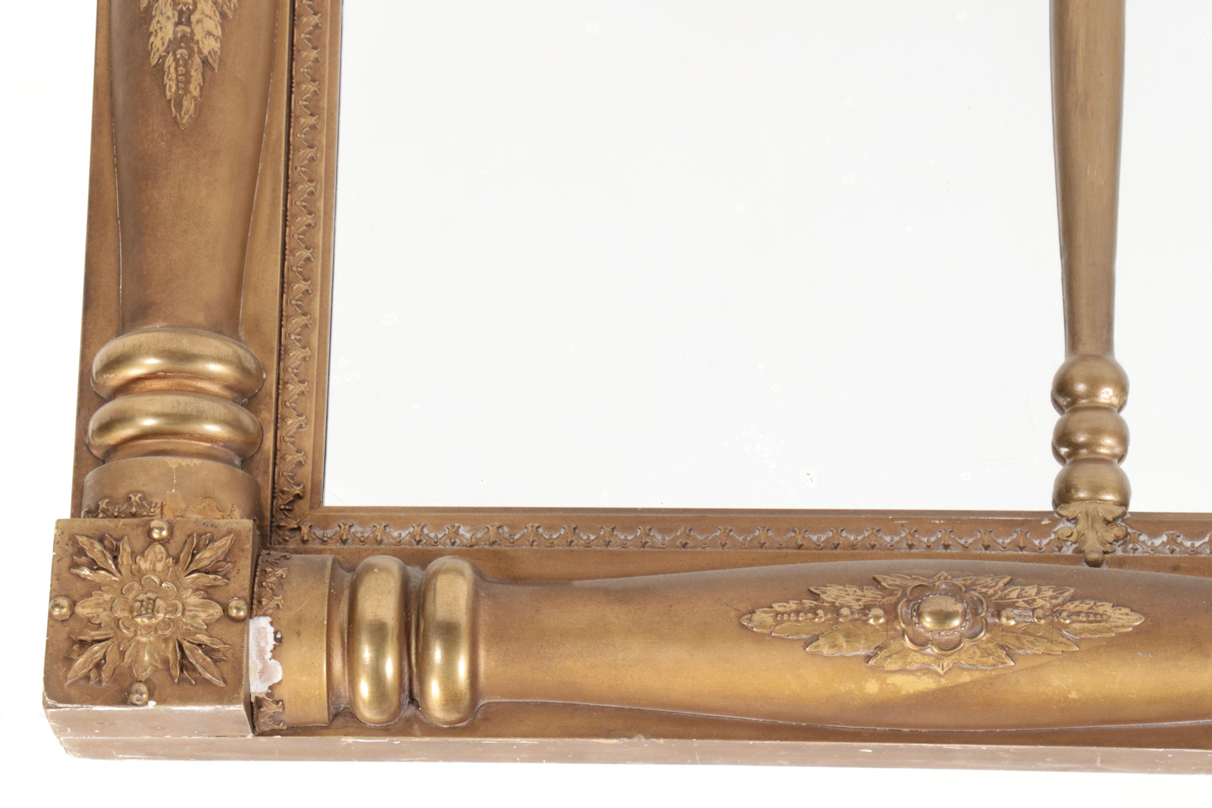 American Empire Revival Giltwood Overmantel Mirror, Late 19th/Early 20th Century