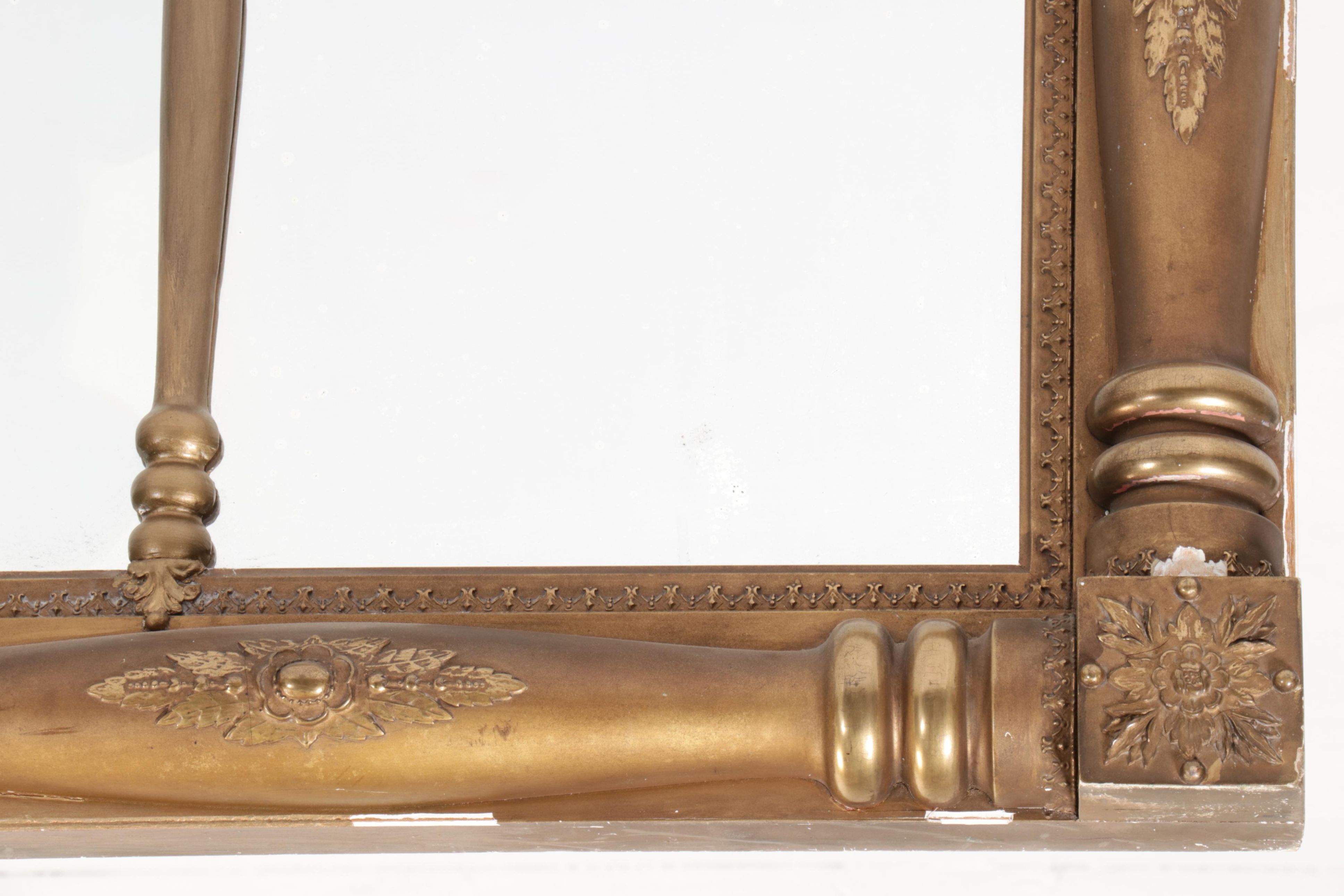 American Empire Revival Giltwood Overmantel Mirror, Late 19th/Early 20th Century