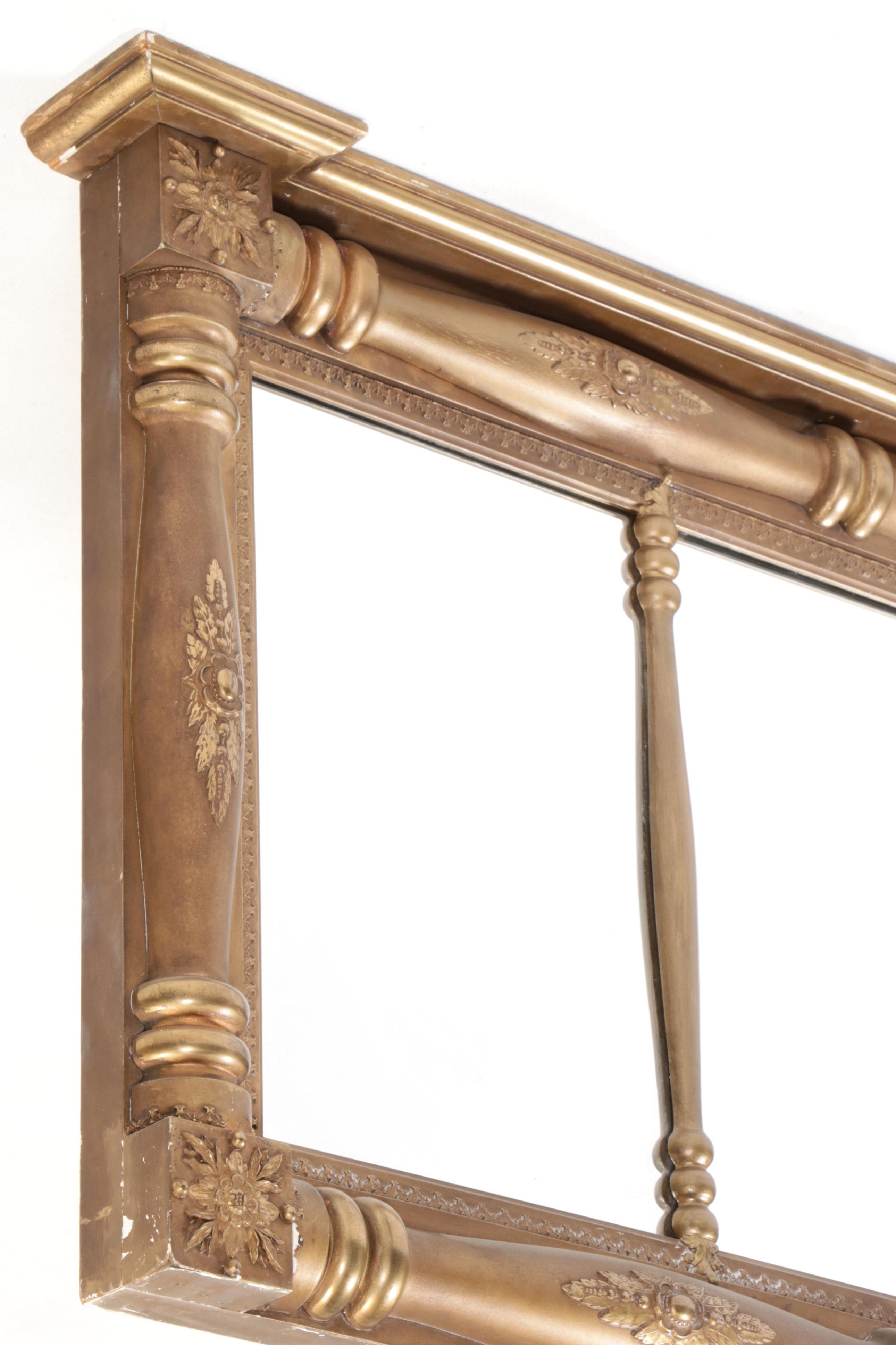 American Empire Revival Giltwood Overmantel Mirror, Late 19th/Early 20th Century