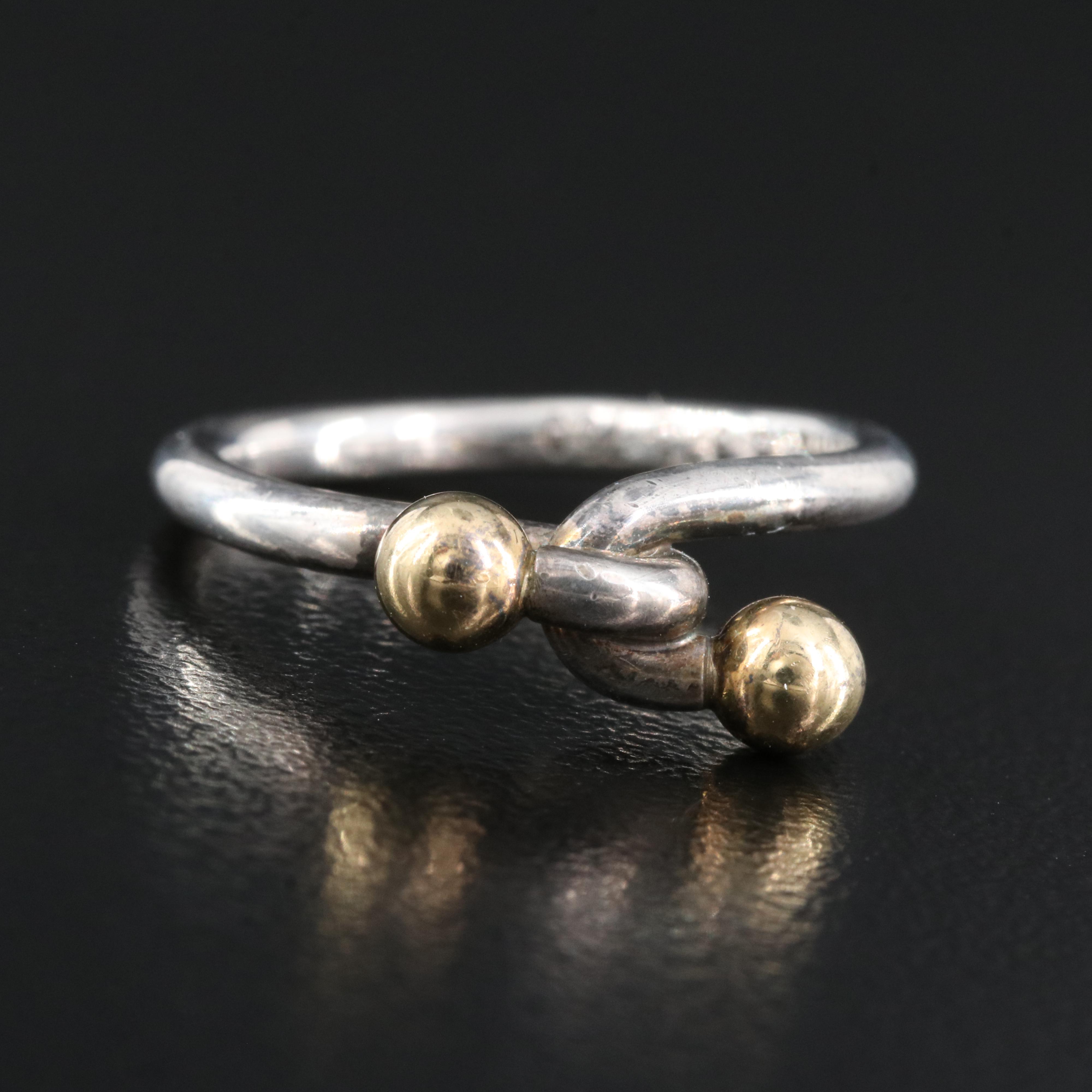 Tiffany & Co. Sterling Ring with 18K Beads