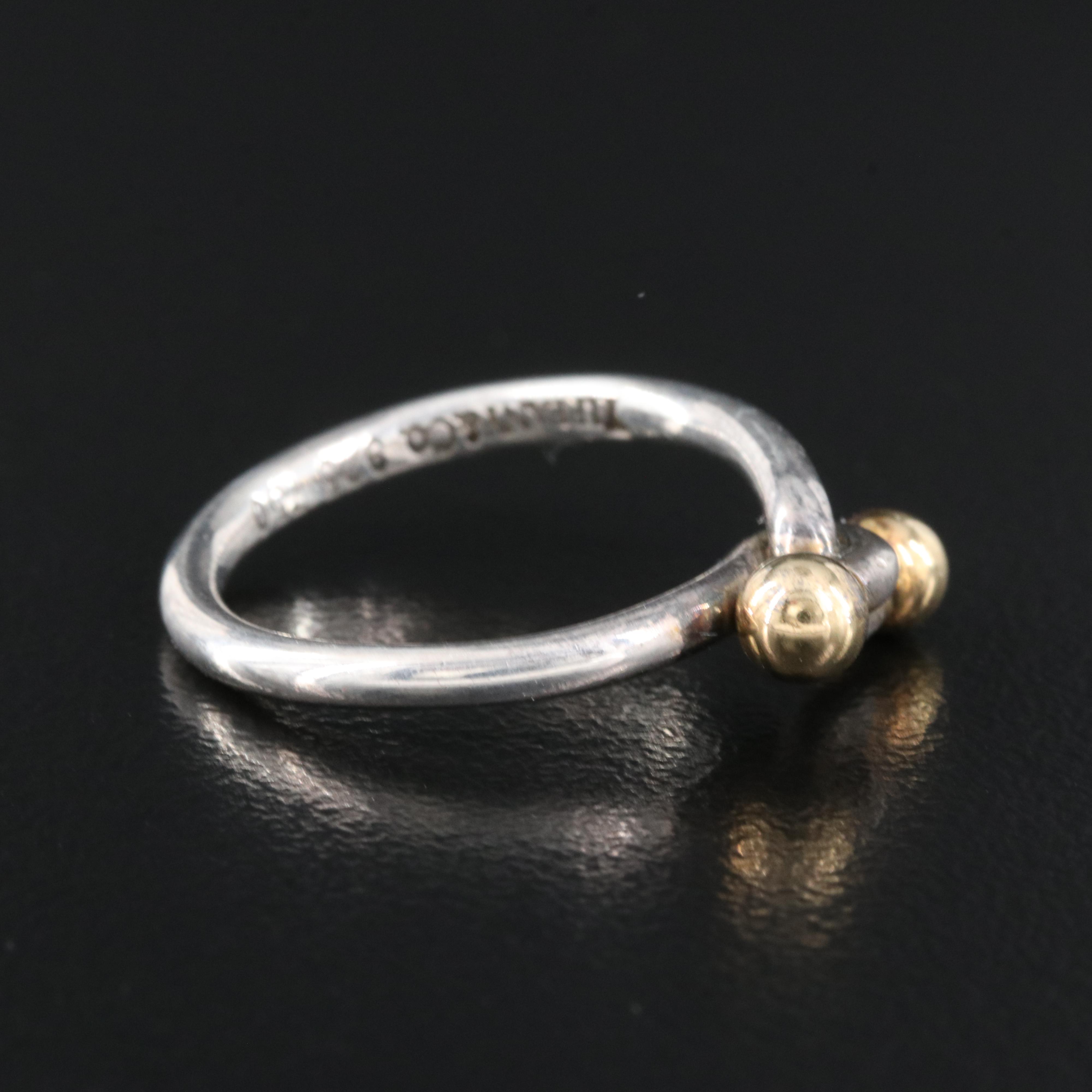 Tiffany & Co. Sterling Ring with 18K Beads