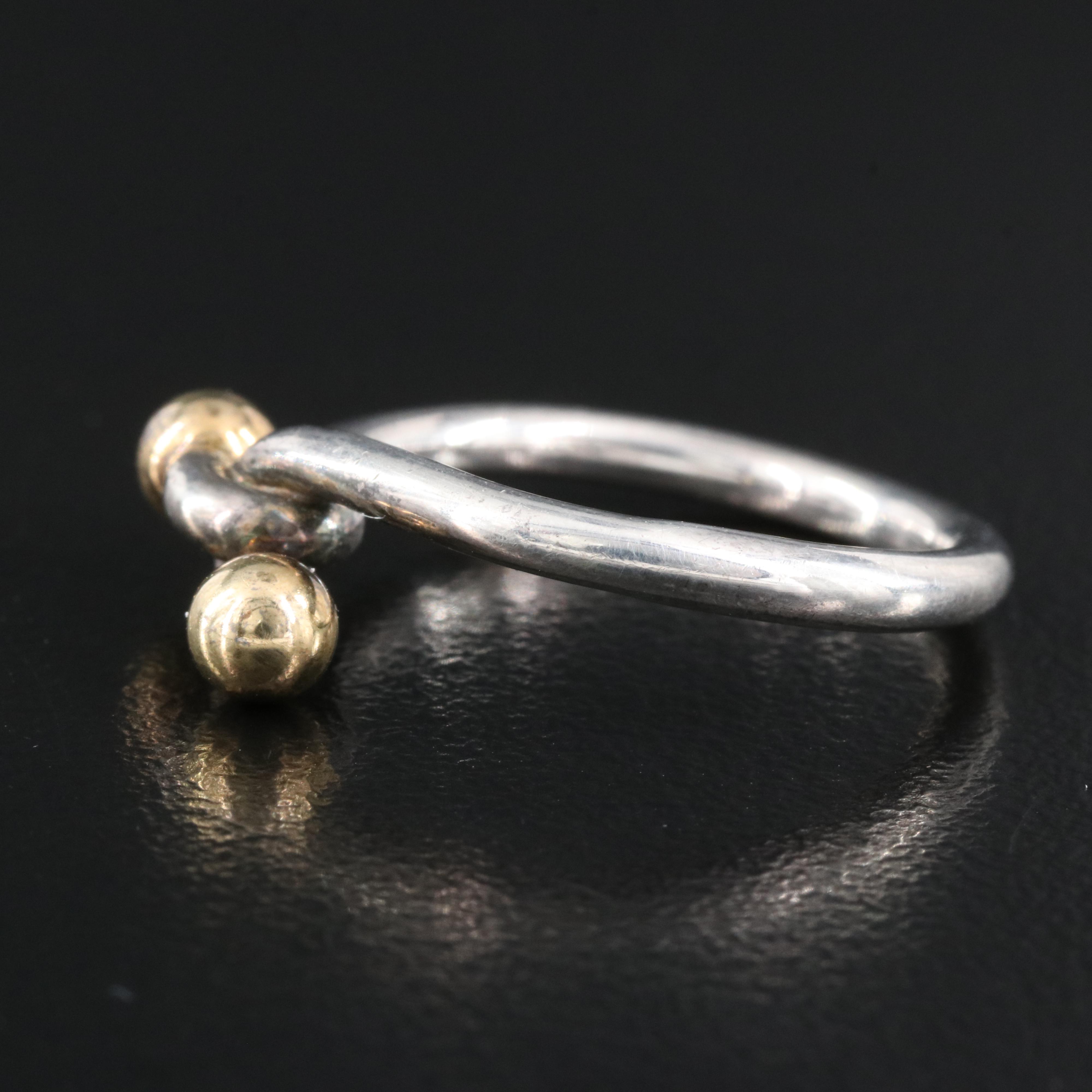 Tiffany & Co. Sterling Ring with 18K Beads