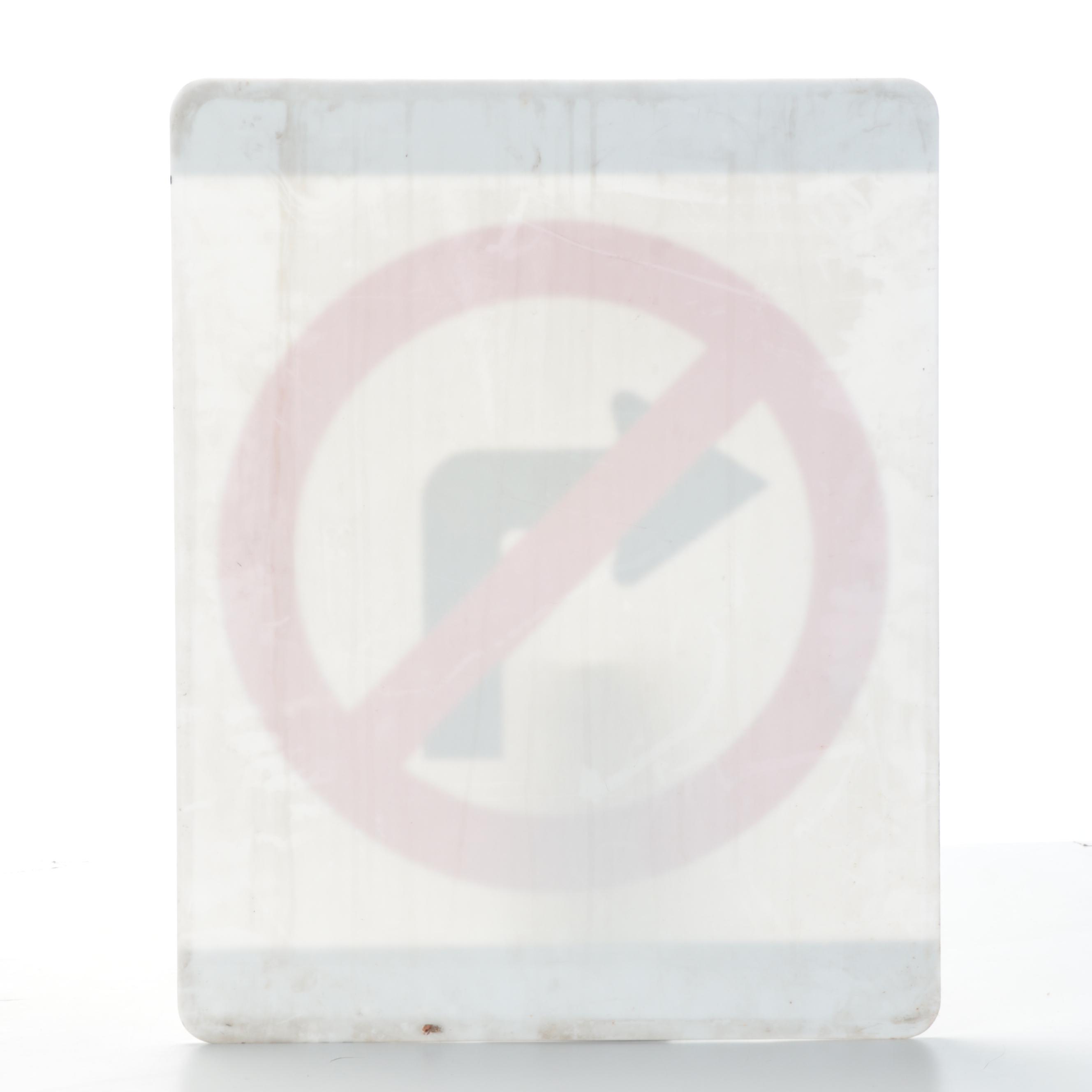 No Left Turn Plastic Road Sign