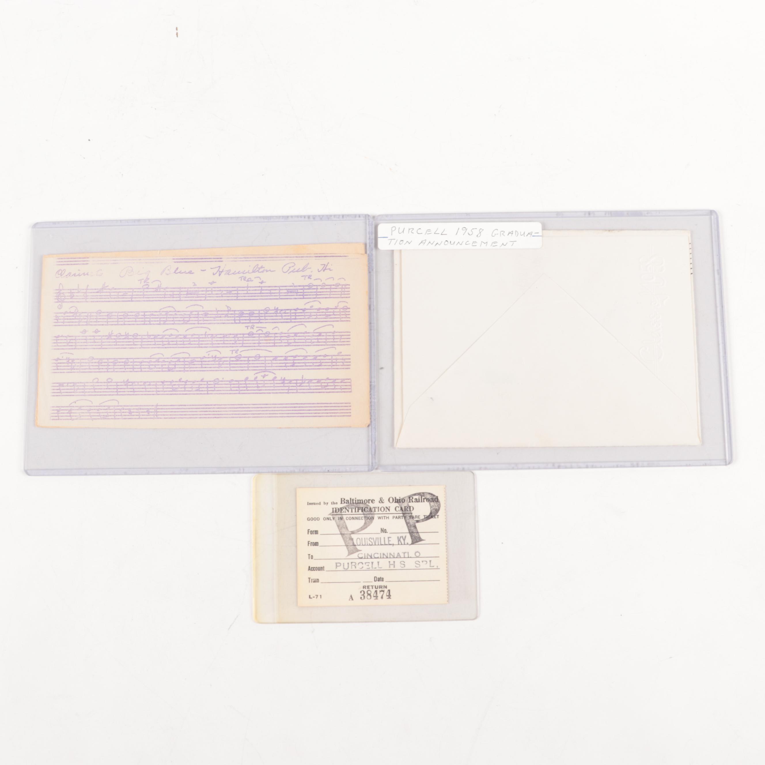 Purcell High School Patches, Graduation Announcement and More, 1950s