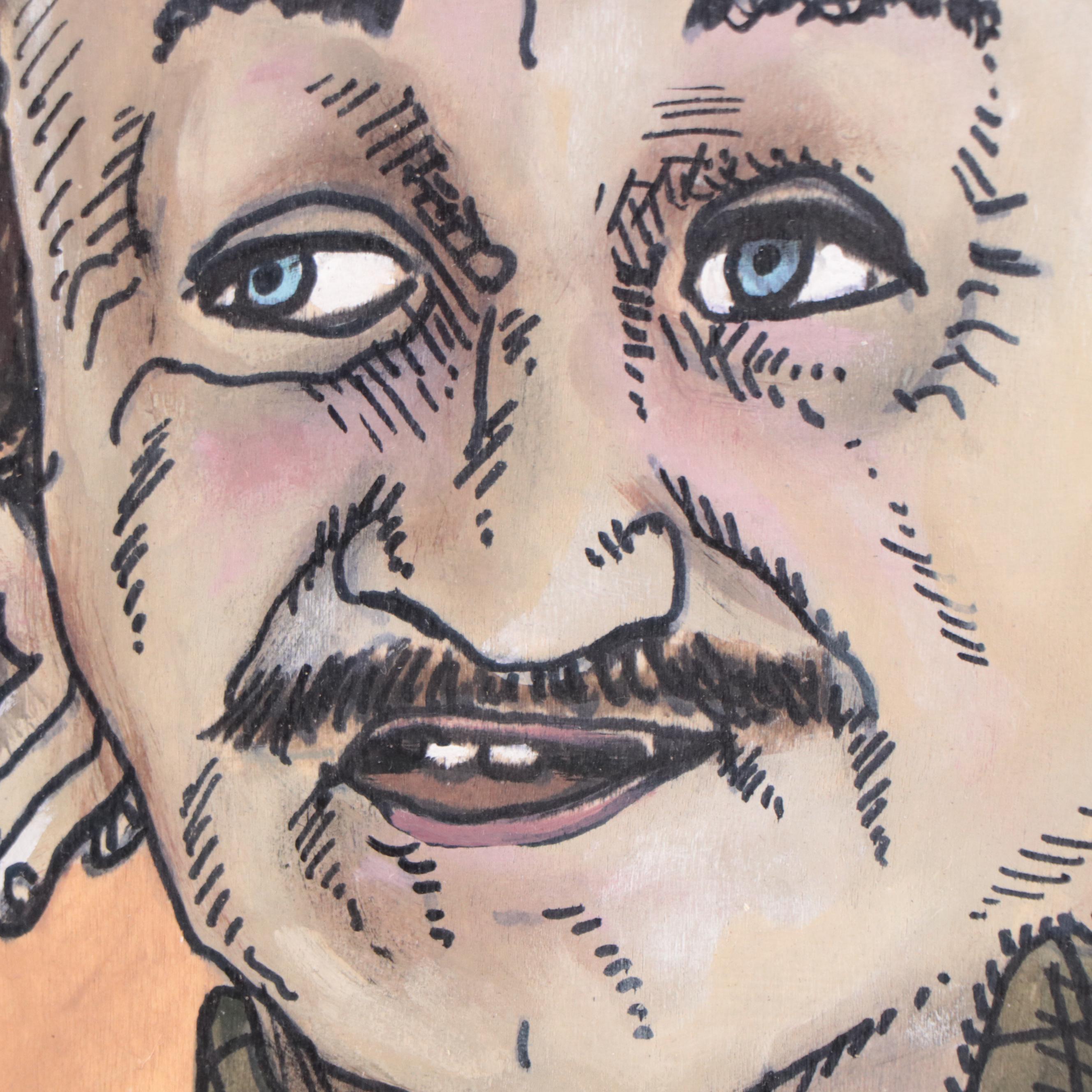 Aaron Wooten Mixed Media Painting "Gene Hackman," 2023