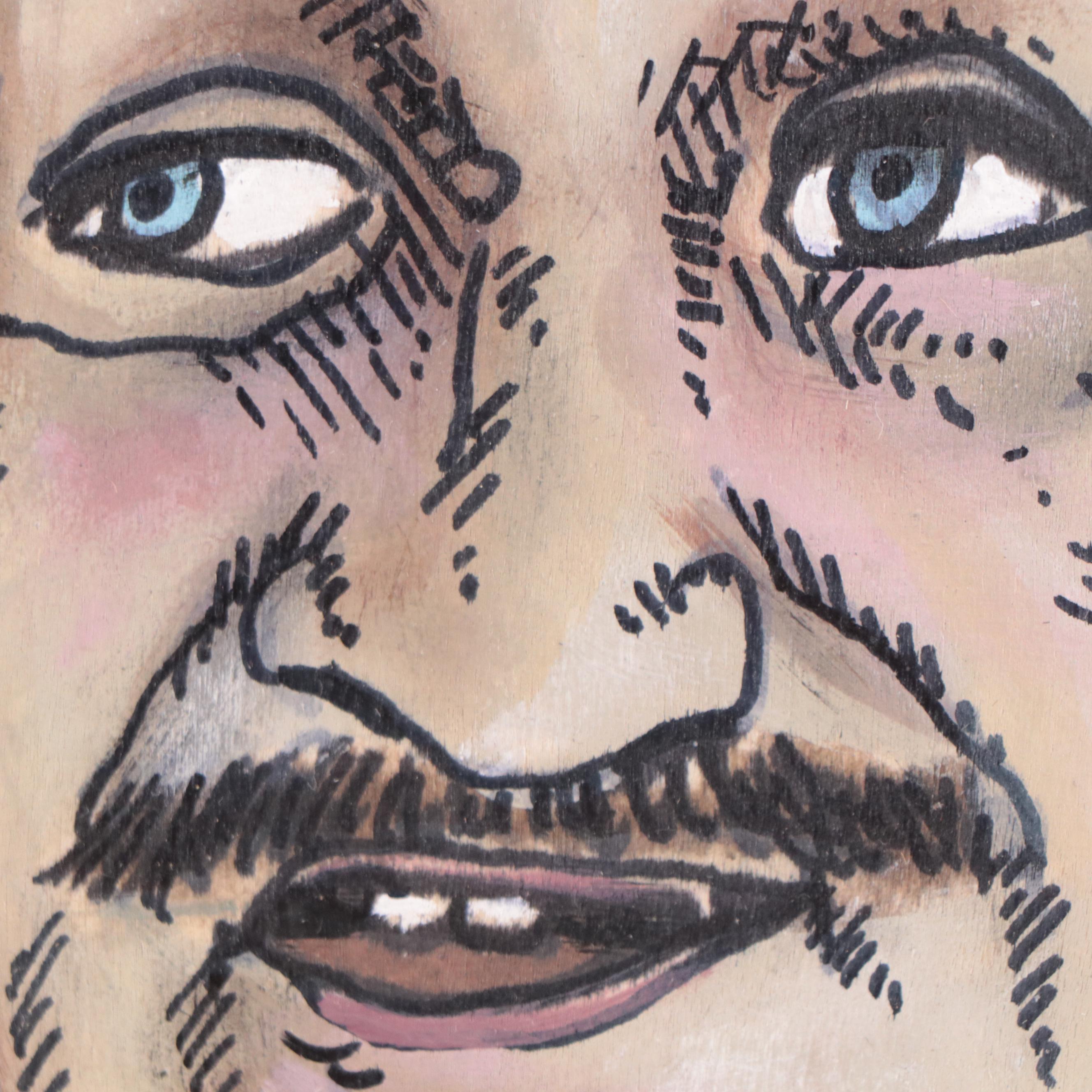 Aaron Wooten Mixed Media Painting "Gene Hackman," 2023