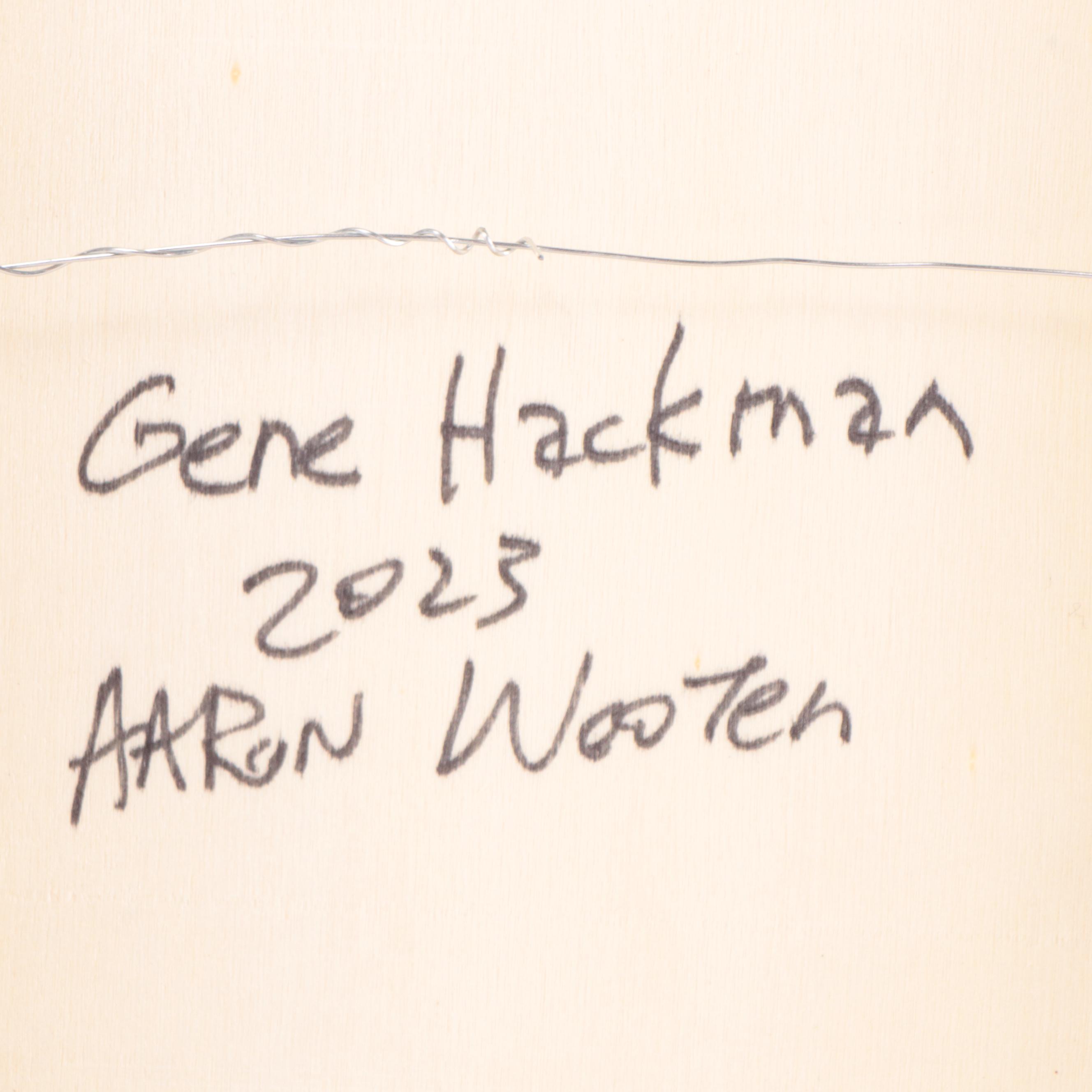 Aaron Wooten Mixed Media Painting "Gene Hackman," 2023