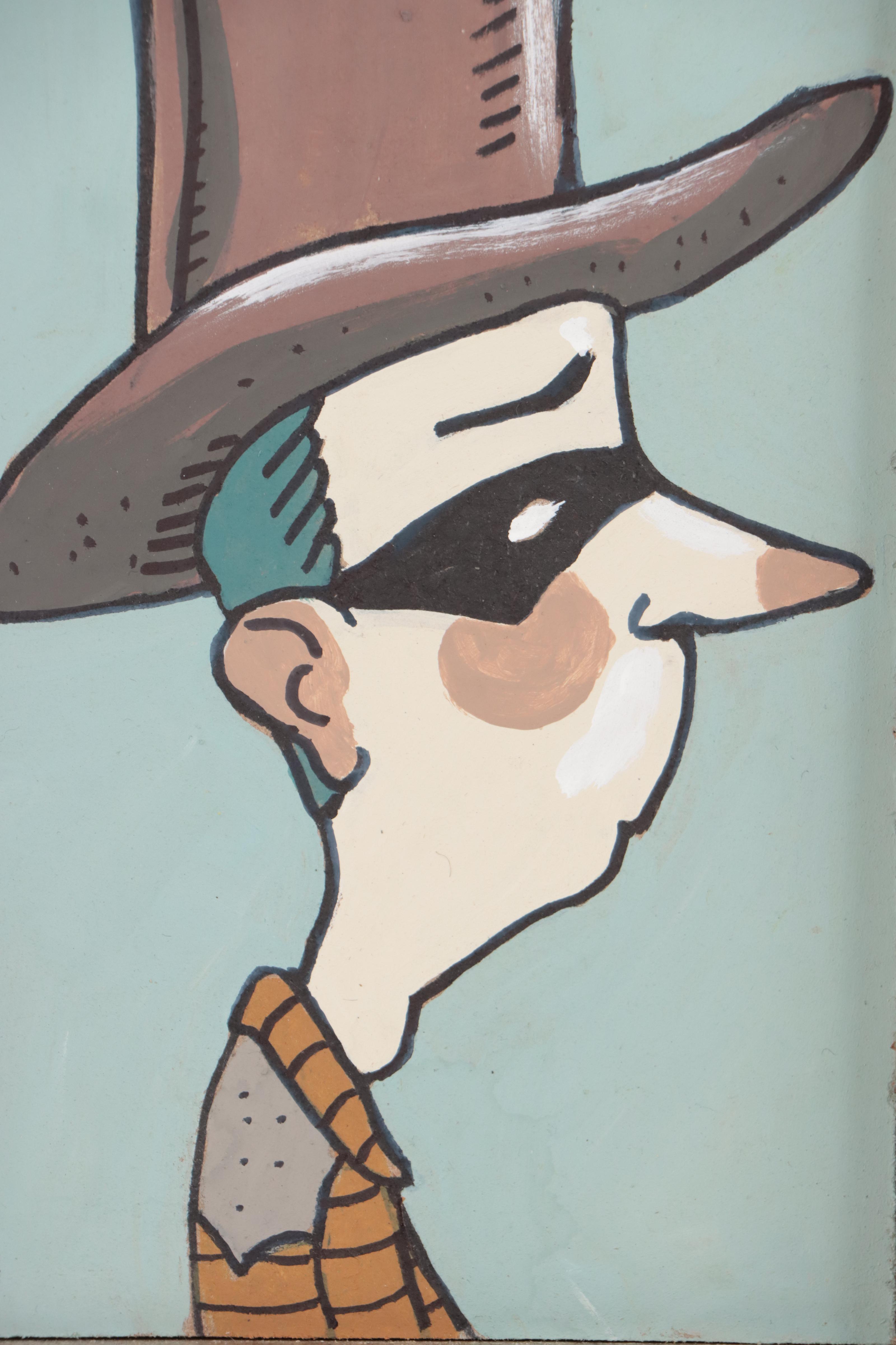 Aaron Wooten Mixed Media Painting "Cowboy from Marcy Watson," 2023