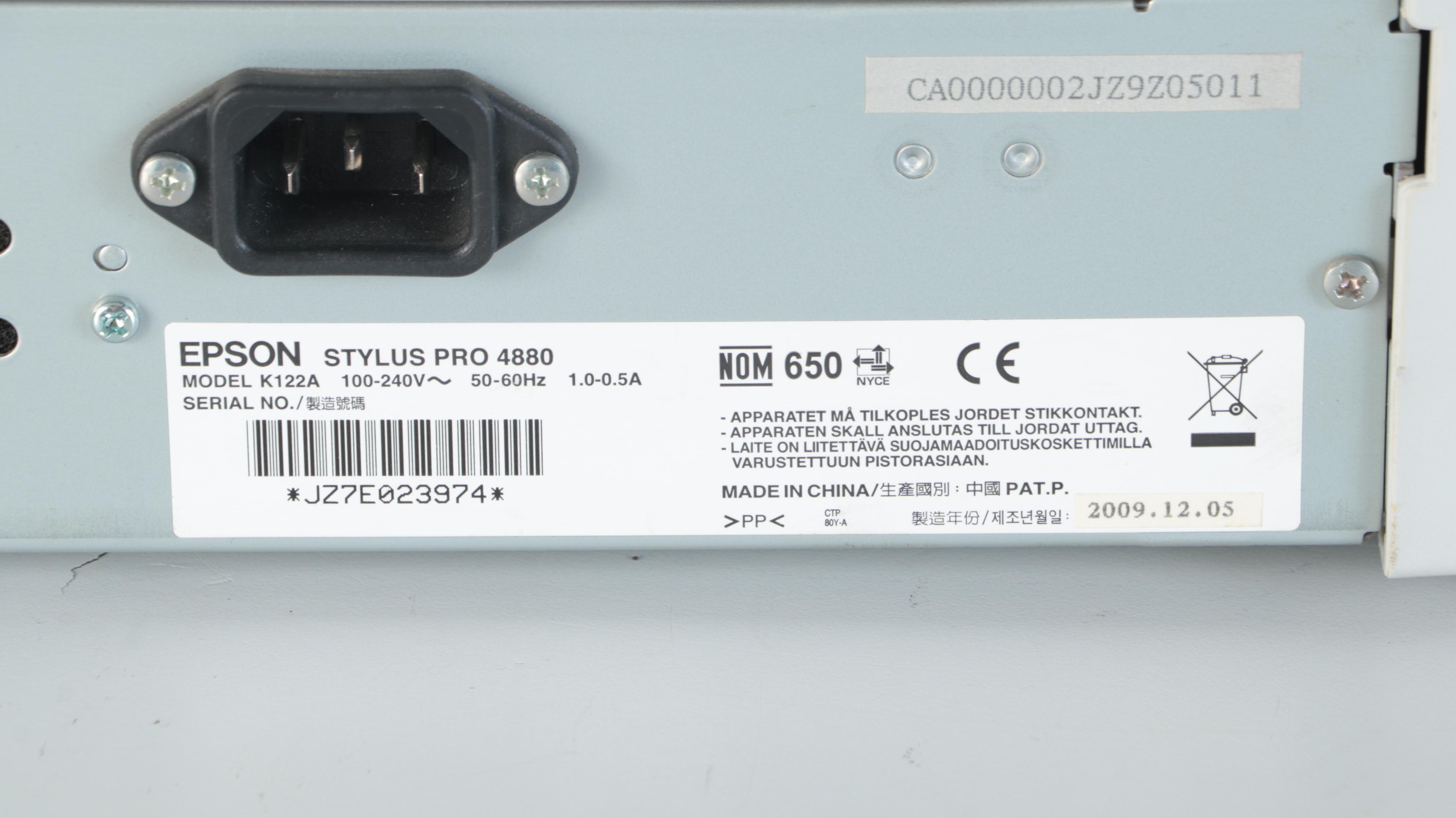 Epson Stylus Pro 4880 Large Format Printer, 2009