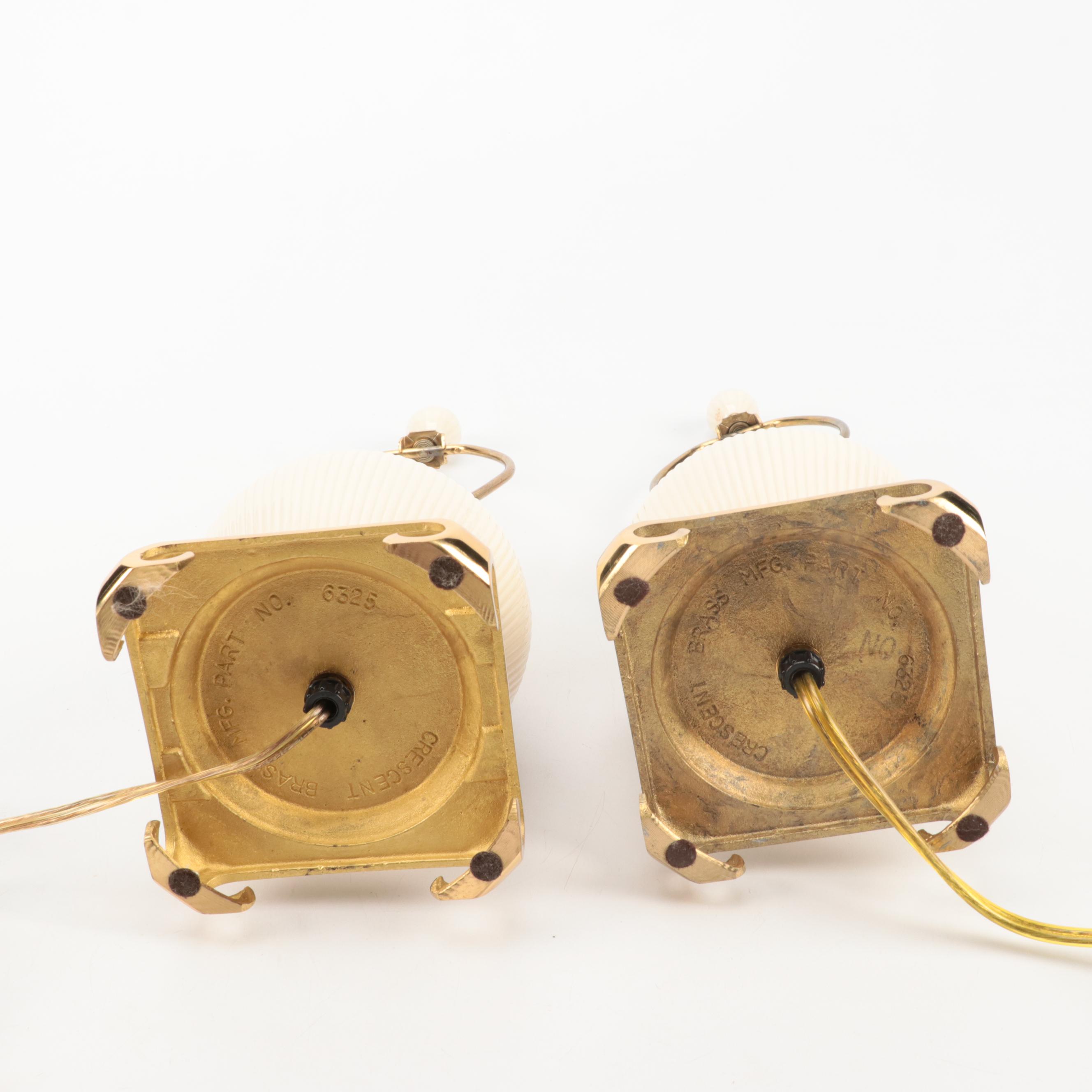 Lenox Ceramic and Brass Electric Table Lamps