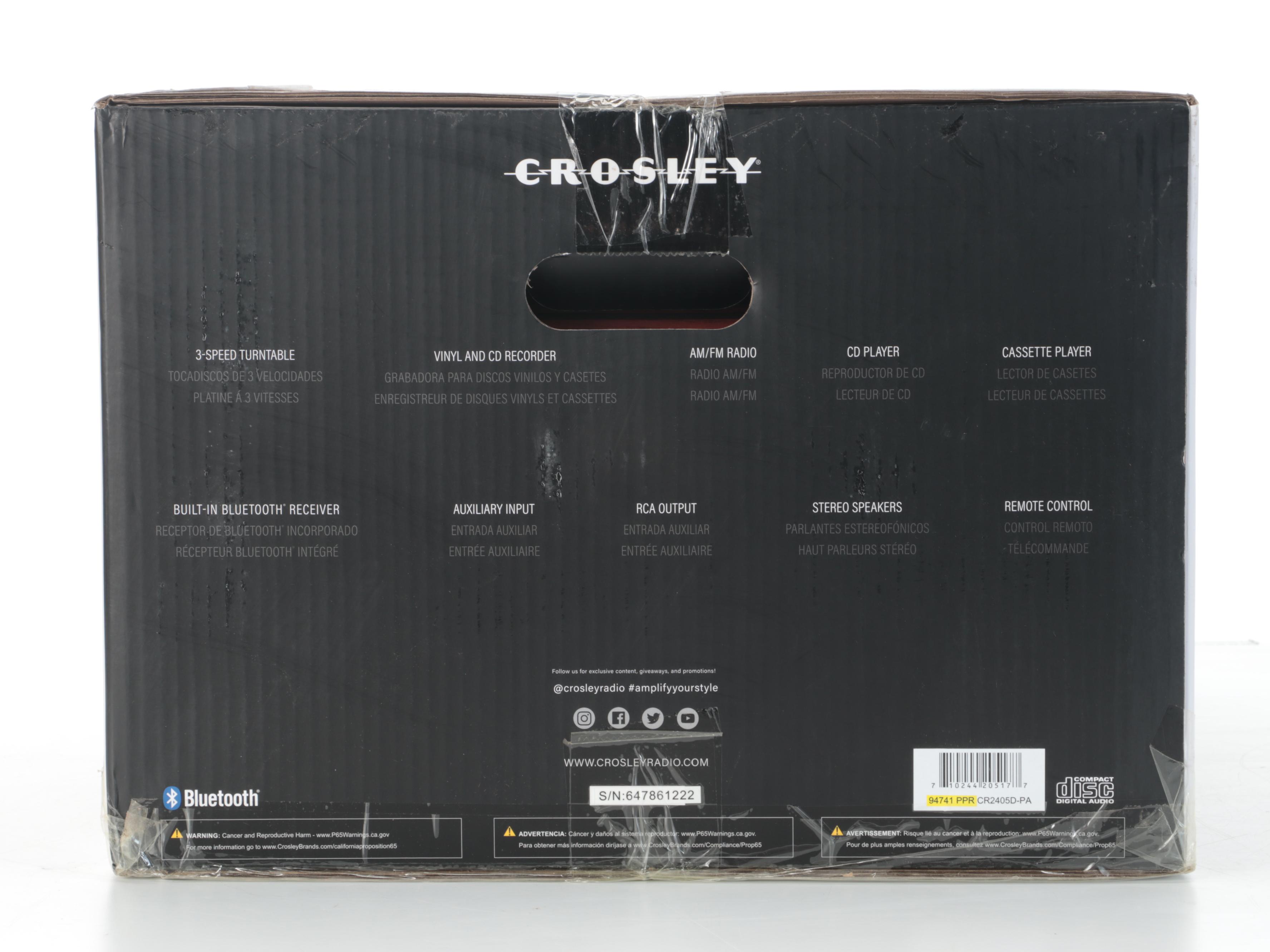 Crosley Combination Radio, LP/Cassette Deck With CD Recorder