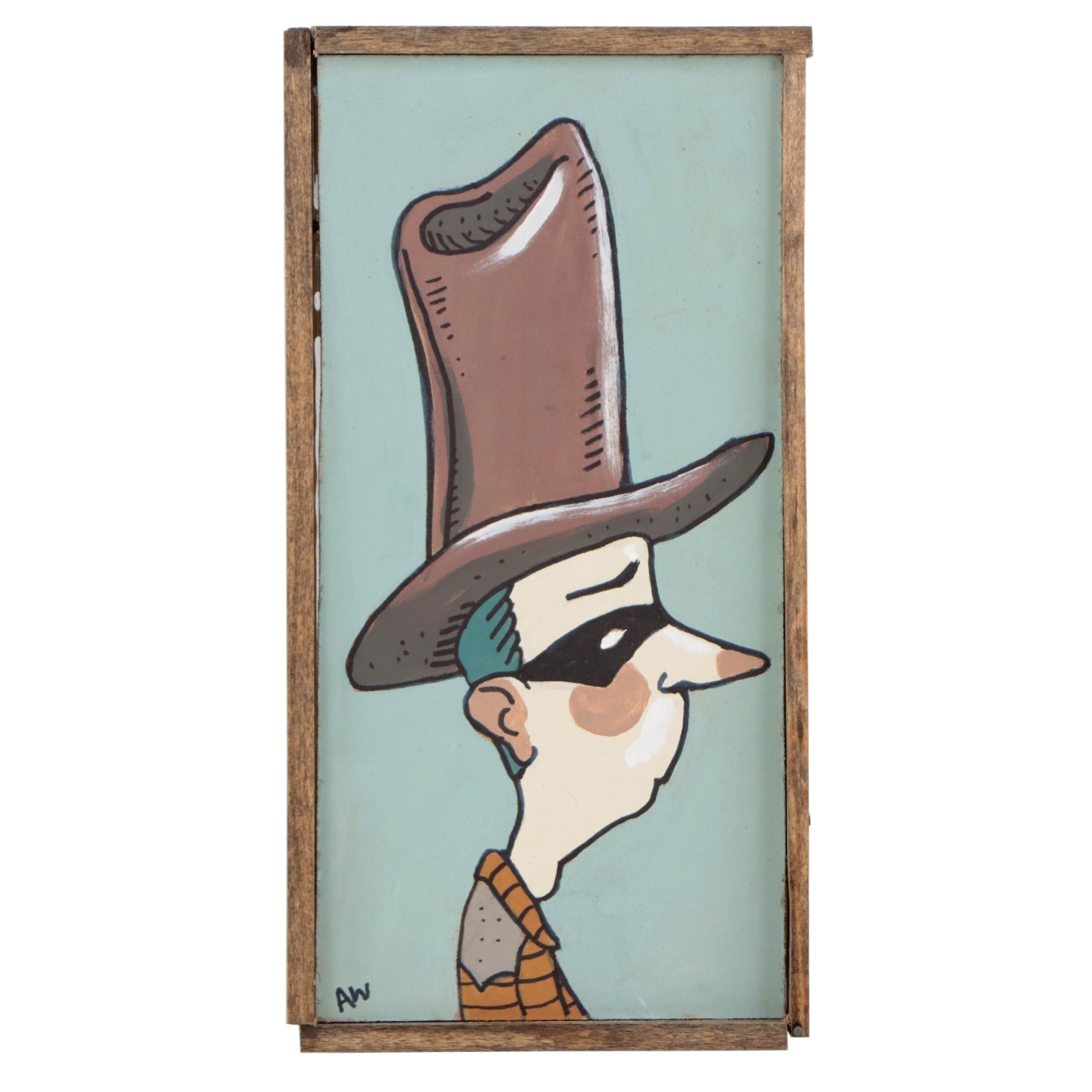 Aaron Wooten Mixed Media Painting "Cowboy from Marcy Watson," 2023