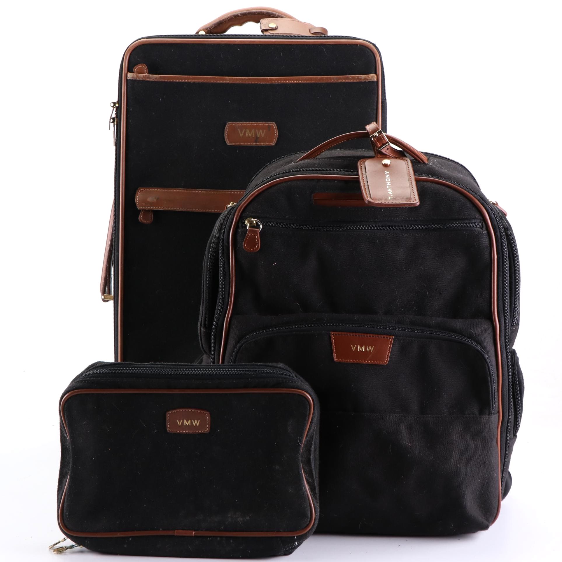 T. Anthony Trolley 22" Suitcase, Backpack Suitcase and Toiletry Case in Canvas