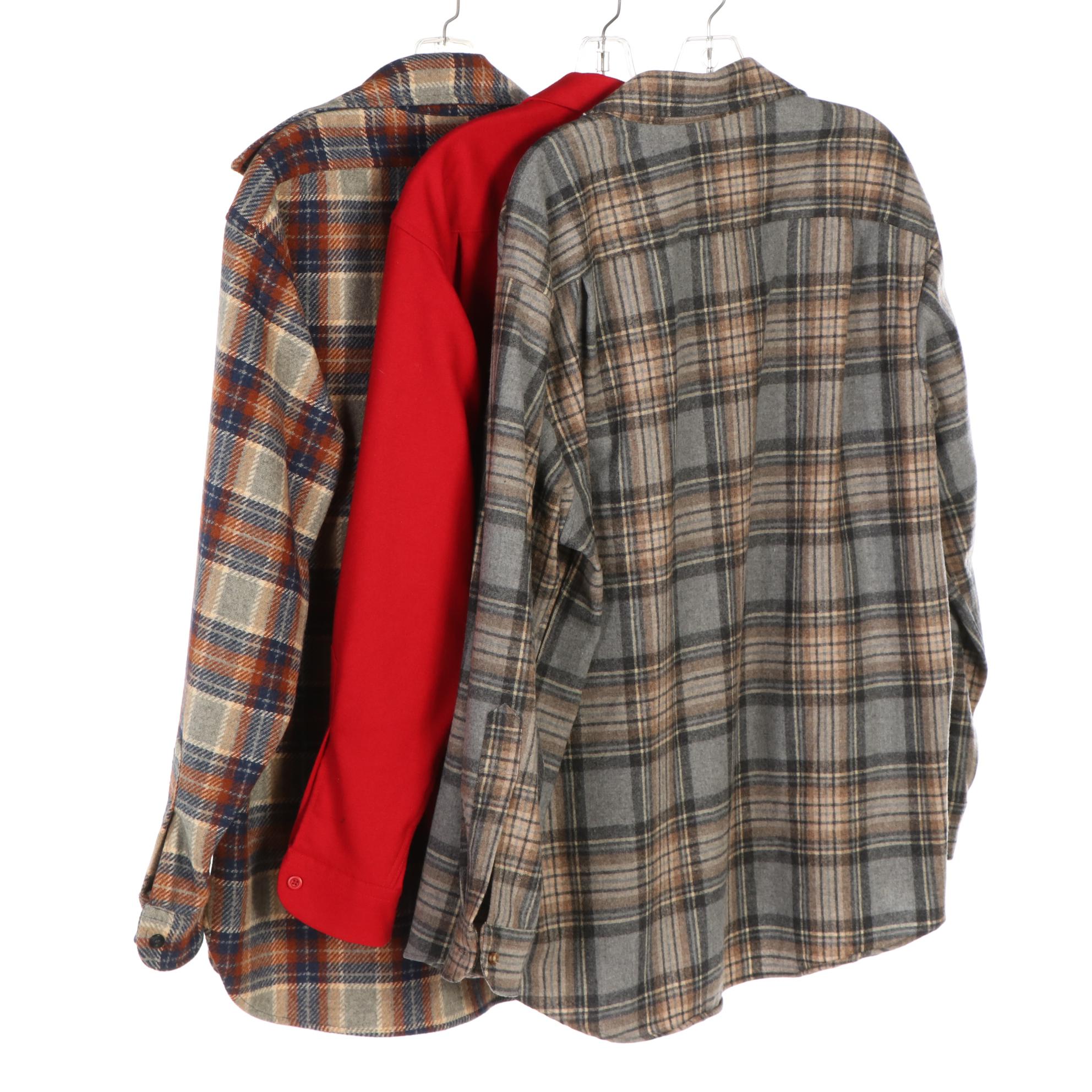 Men's Pendleton Wool Board Shirt and Wool Plaid Shirt Jackets