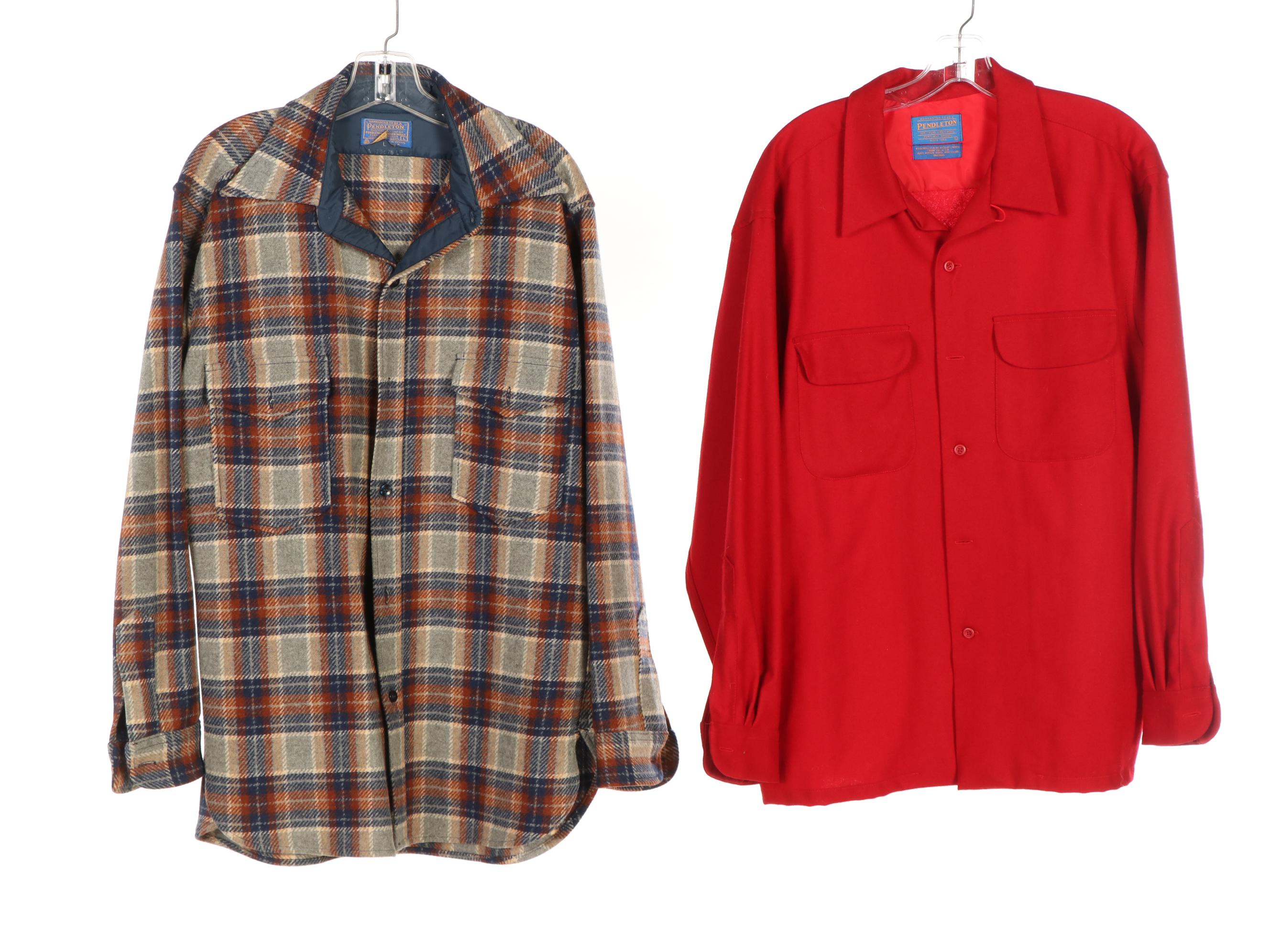 Men's Pendleton Wool Board Shirt and Wool Plaid Shirt Jackets