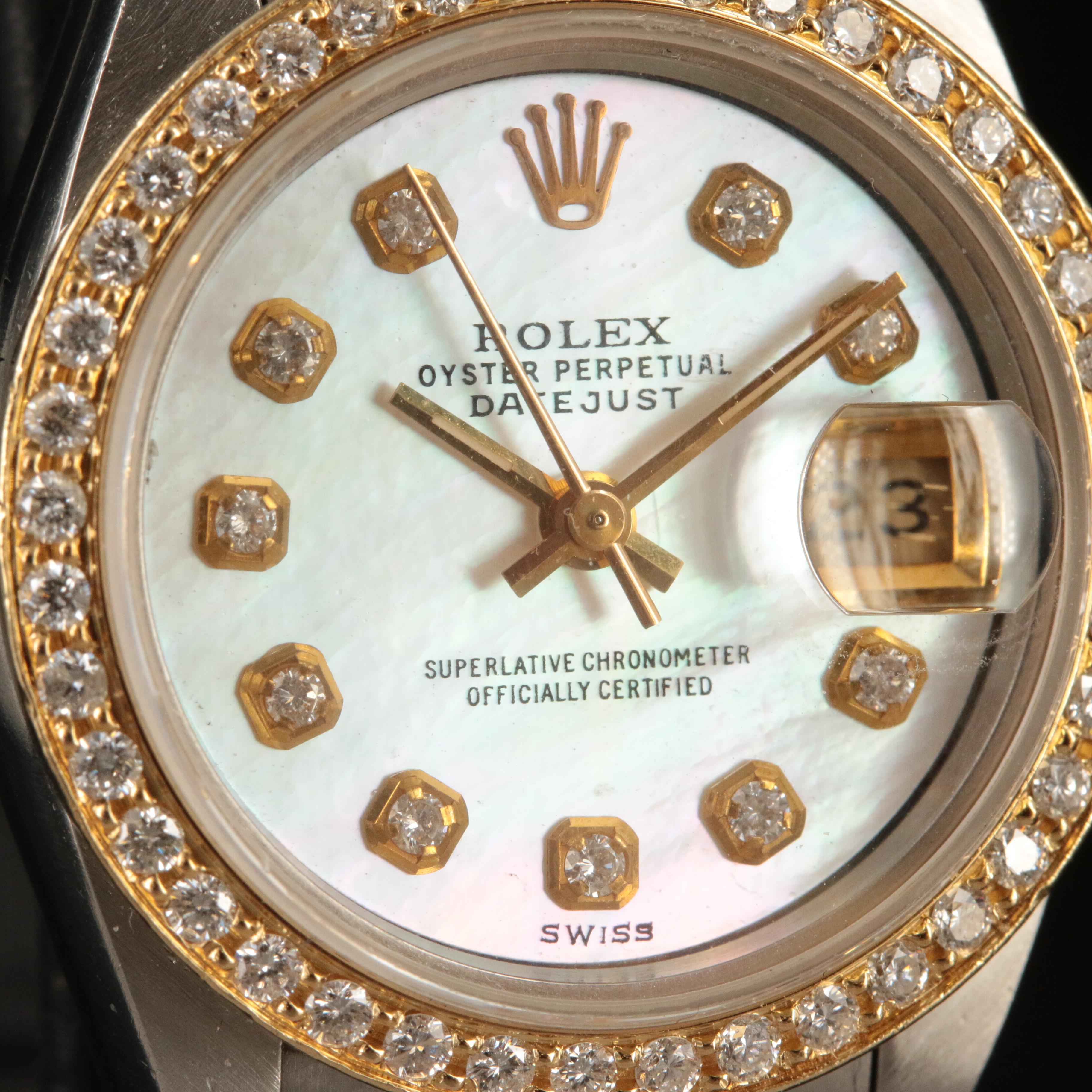1989 Rolex Oyster Perpetual Diamond Datejust Automatic Watch