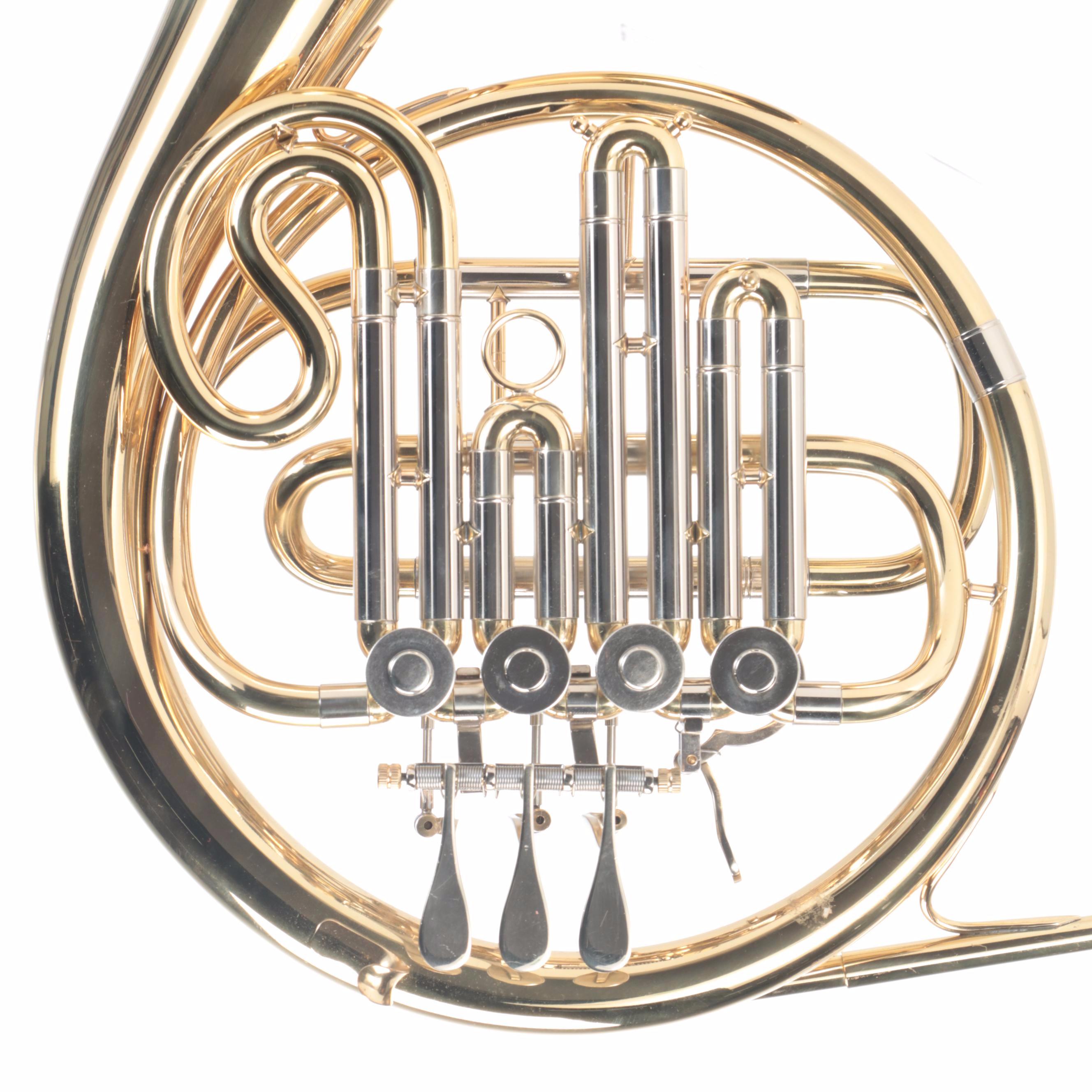 Brass French Horn with Case