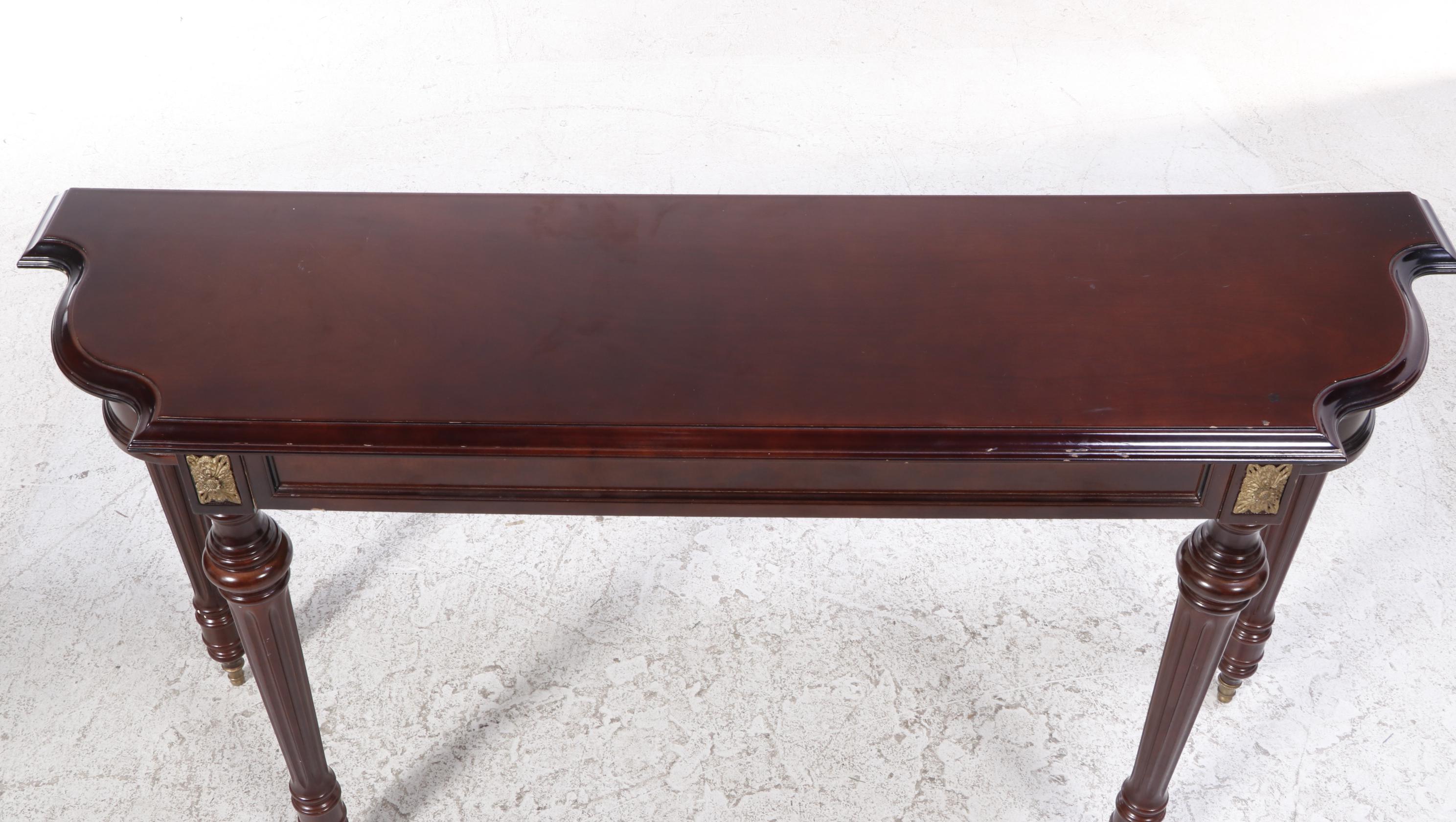 The Bombay Company Neoclassical Style Mahogany-Stained Console Table