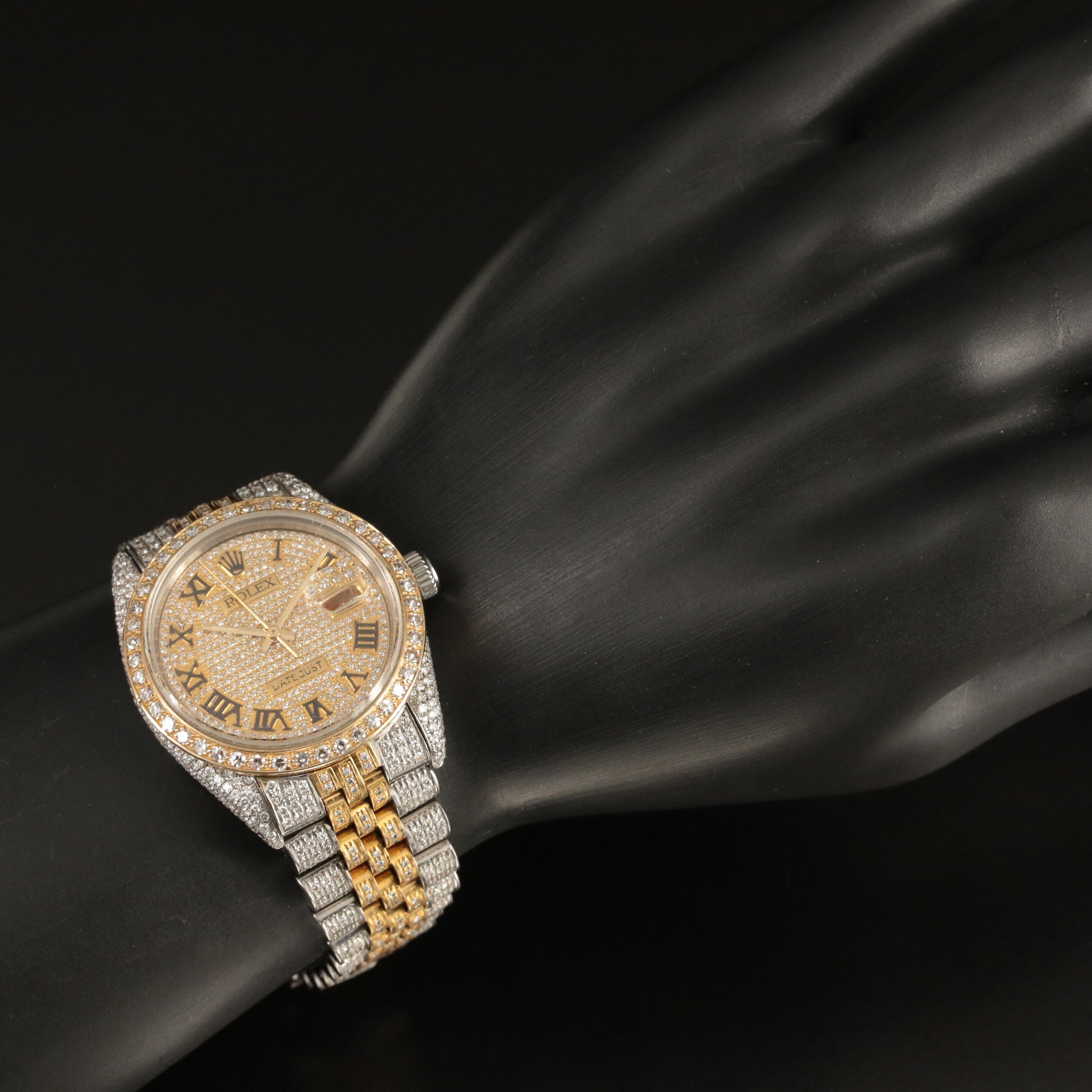 1982 Rolex Custom 9.31 CTW Diamond Datejust Automatic Watch