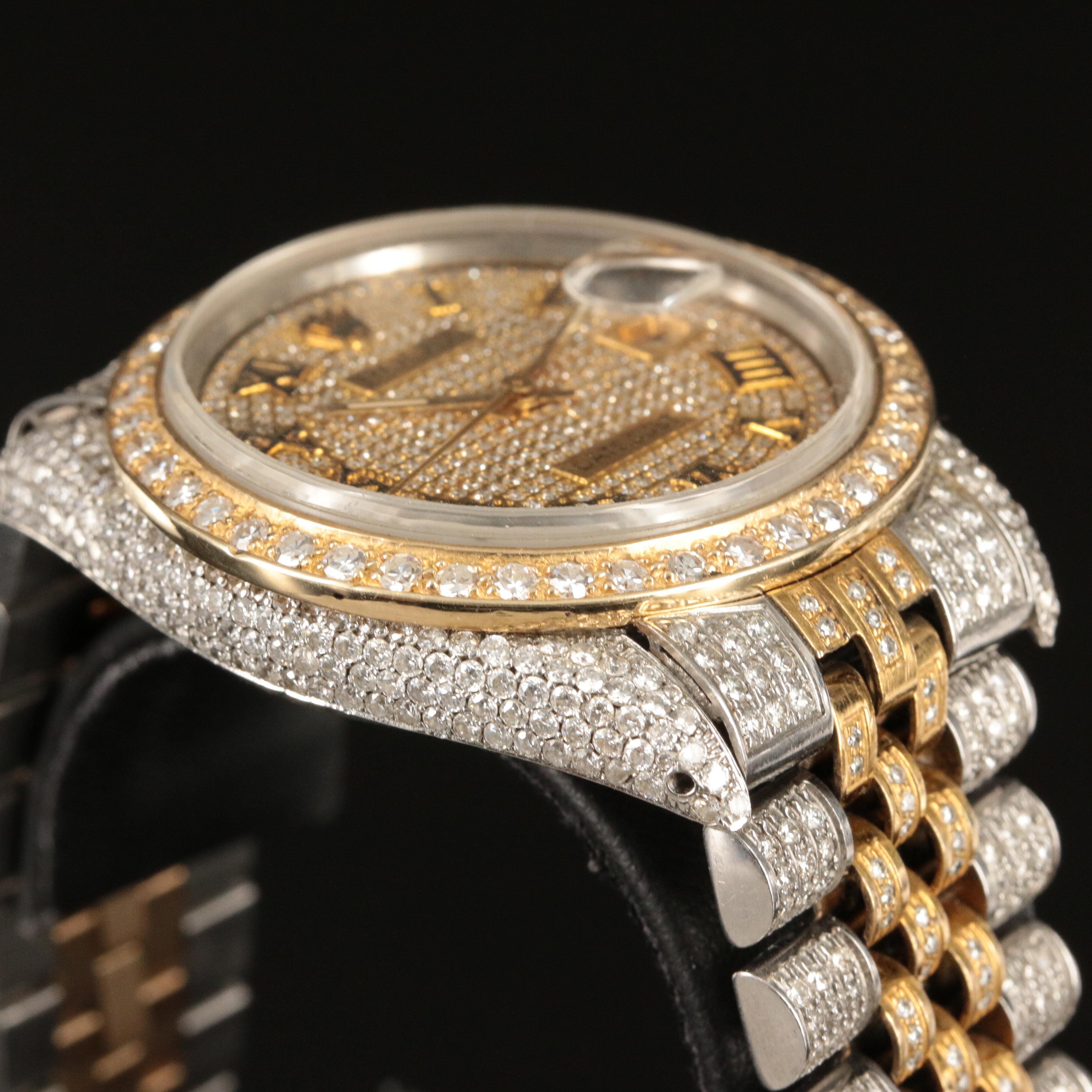 1982 Rolex Custom 9.31 CTW Diamond Datejust Automatic Watch