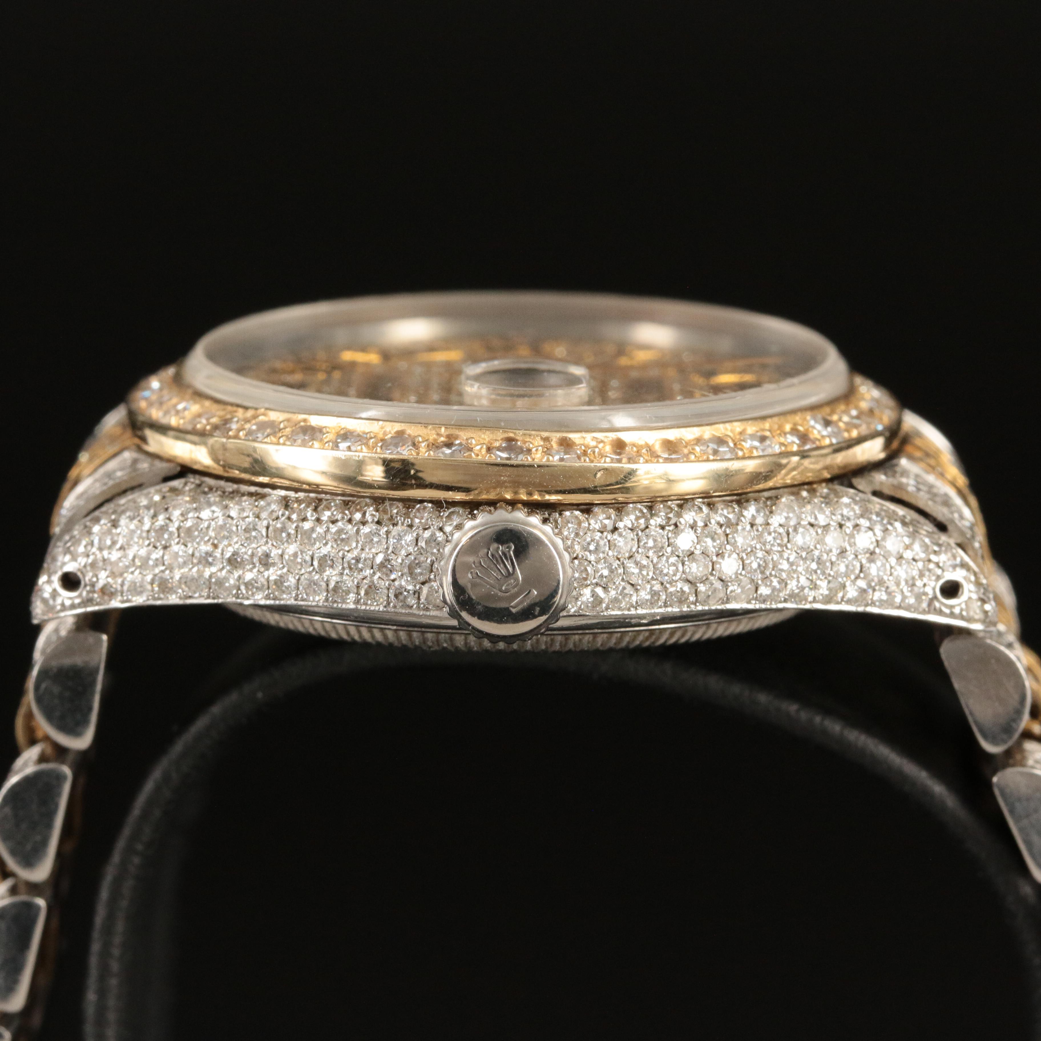 1982 Rolex Custom 9.31 CTW Diamond Datejust Automatic Watch