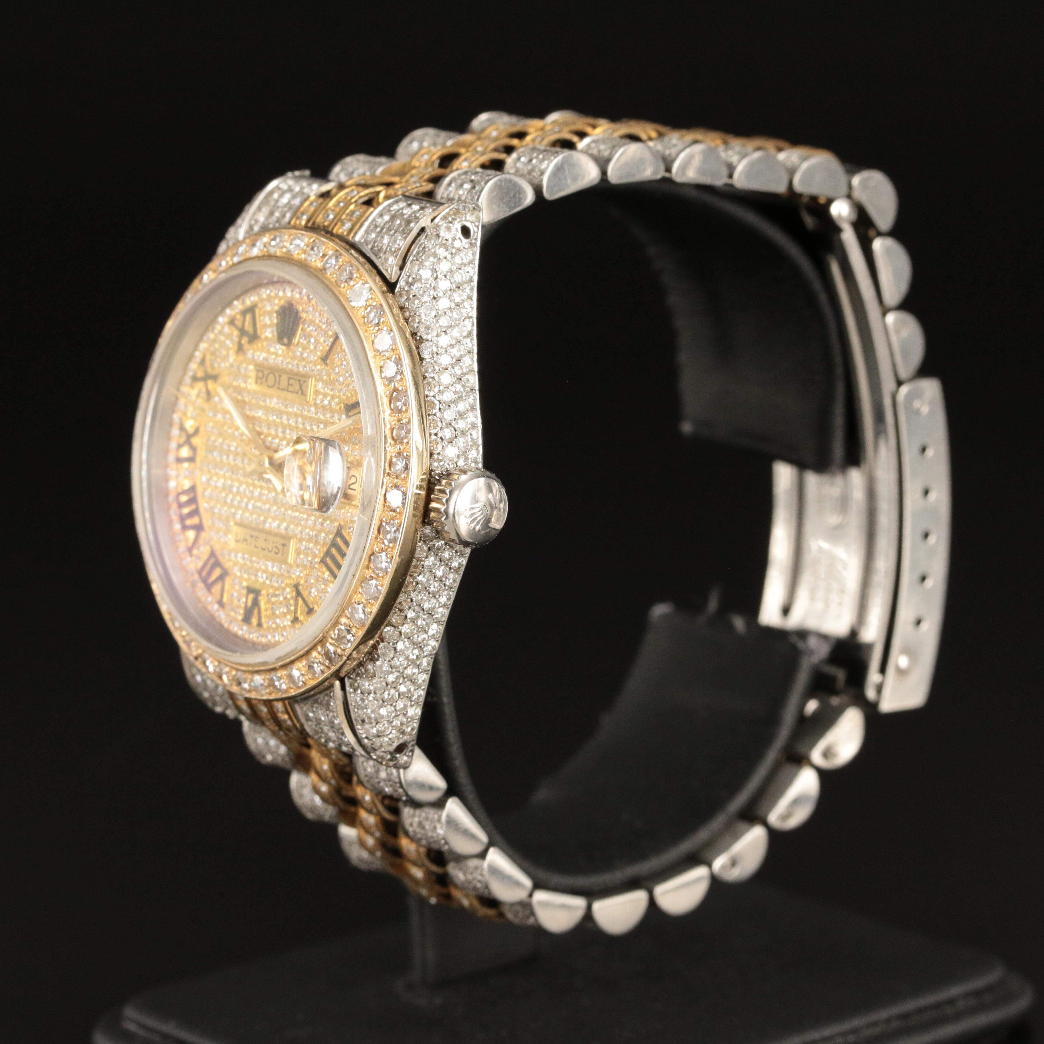 1982 Rolex Custom 9.31 CTW Diamond Datejust Automatic Watch